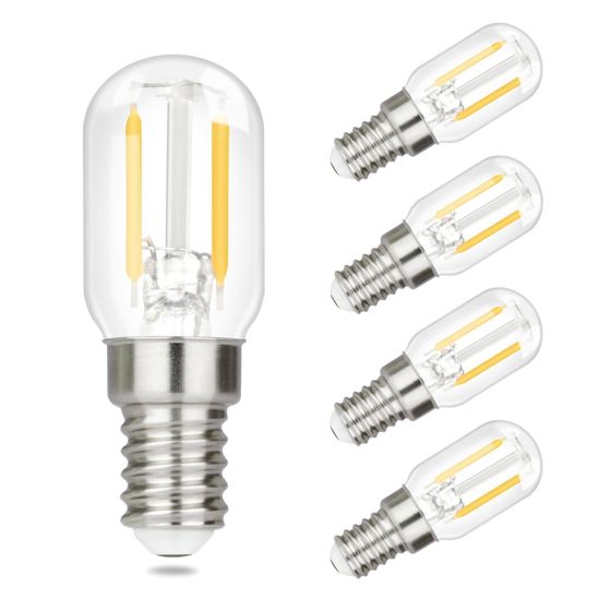 NETTLIFE 4 st E14 LED-lampor, varmvita, vintage T22, Edison-lampa i retrostil, 2 W, 2700 K, passar lamphållare