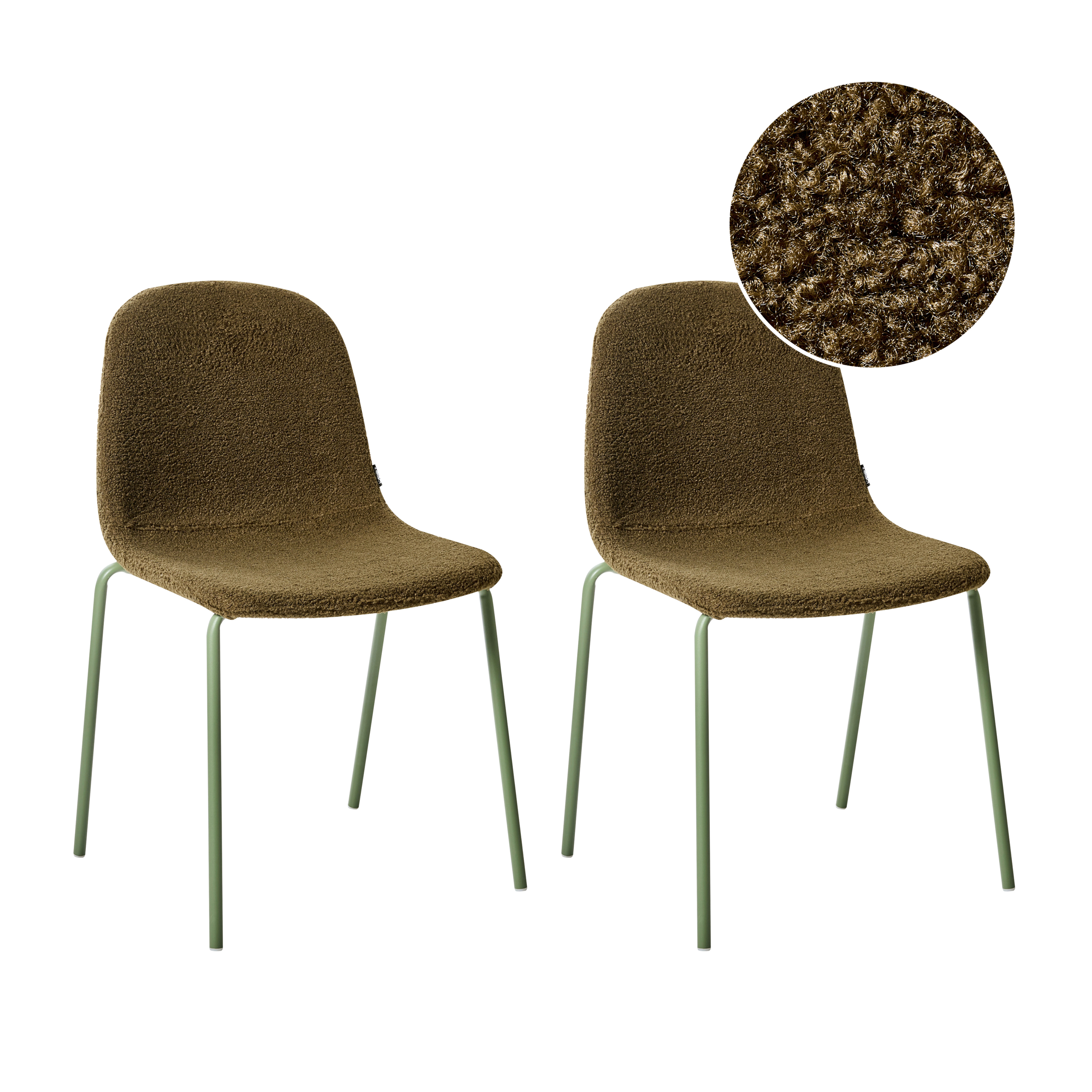Set med 2 konferensstolar LOMA Bouclé Grön