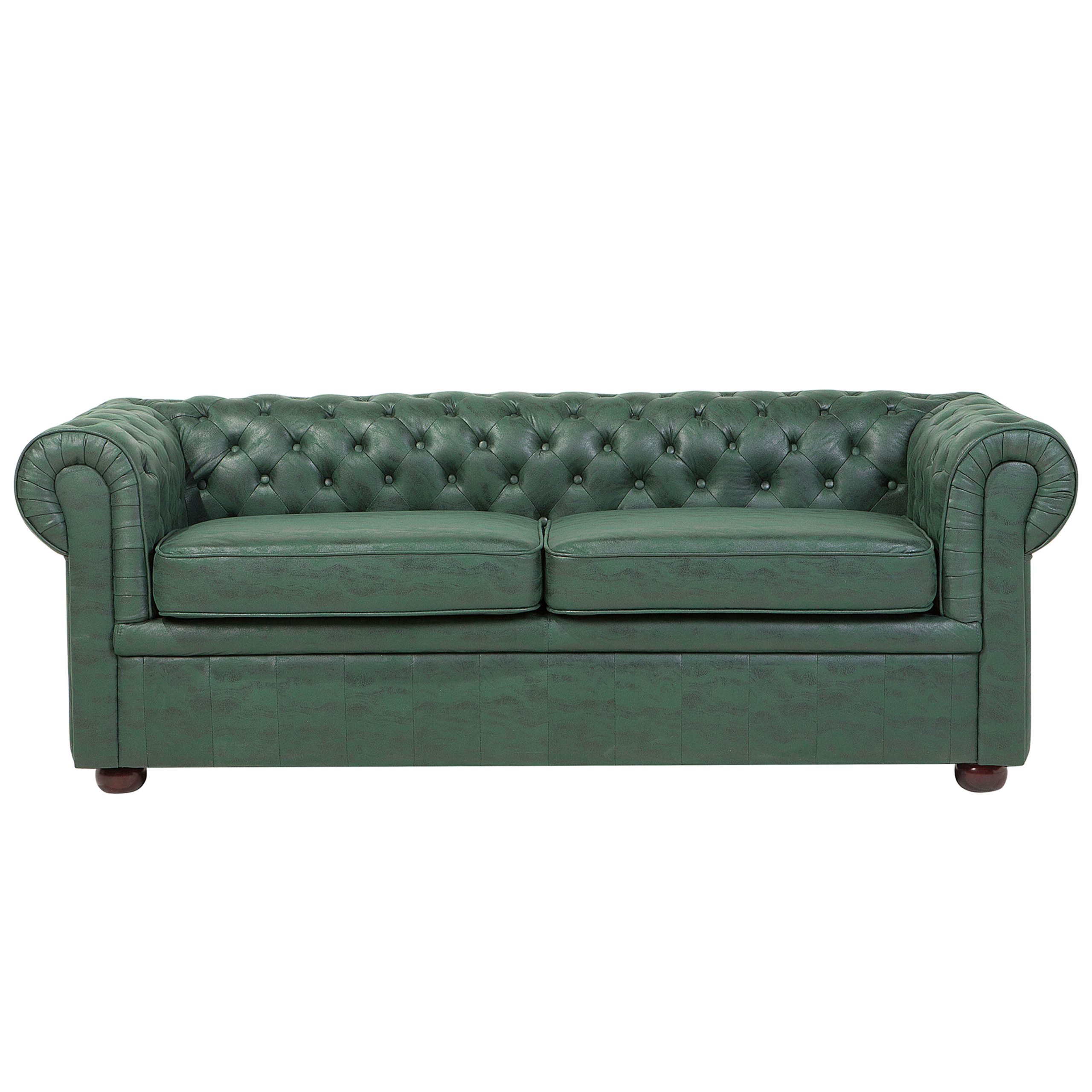 Soffa 3-sits CHESTERFIELD Konstläder Grön