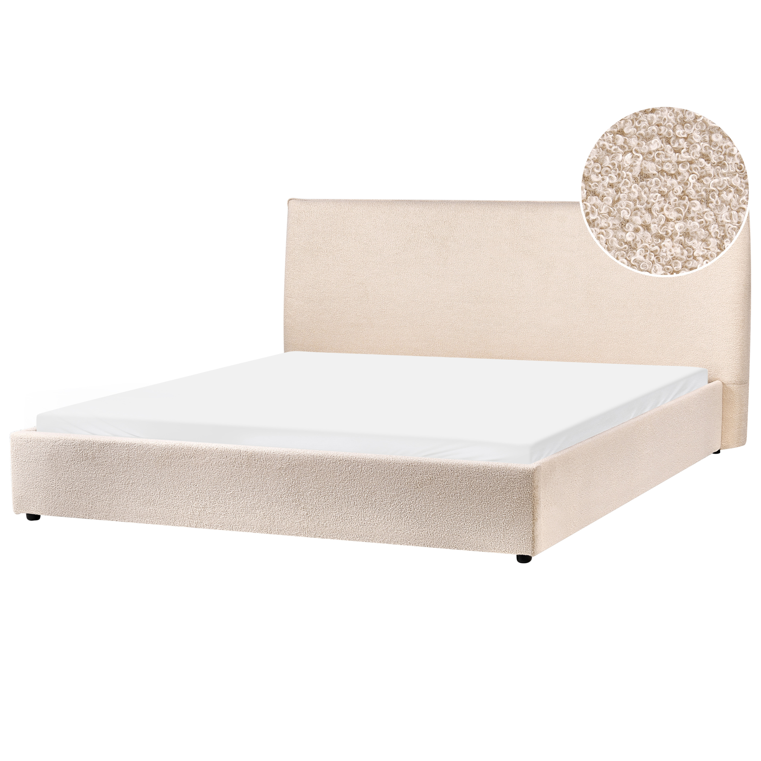 Säng med lamellram Bouclé LAVAUR 180 x 200 cm Beige