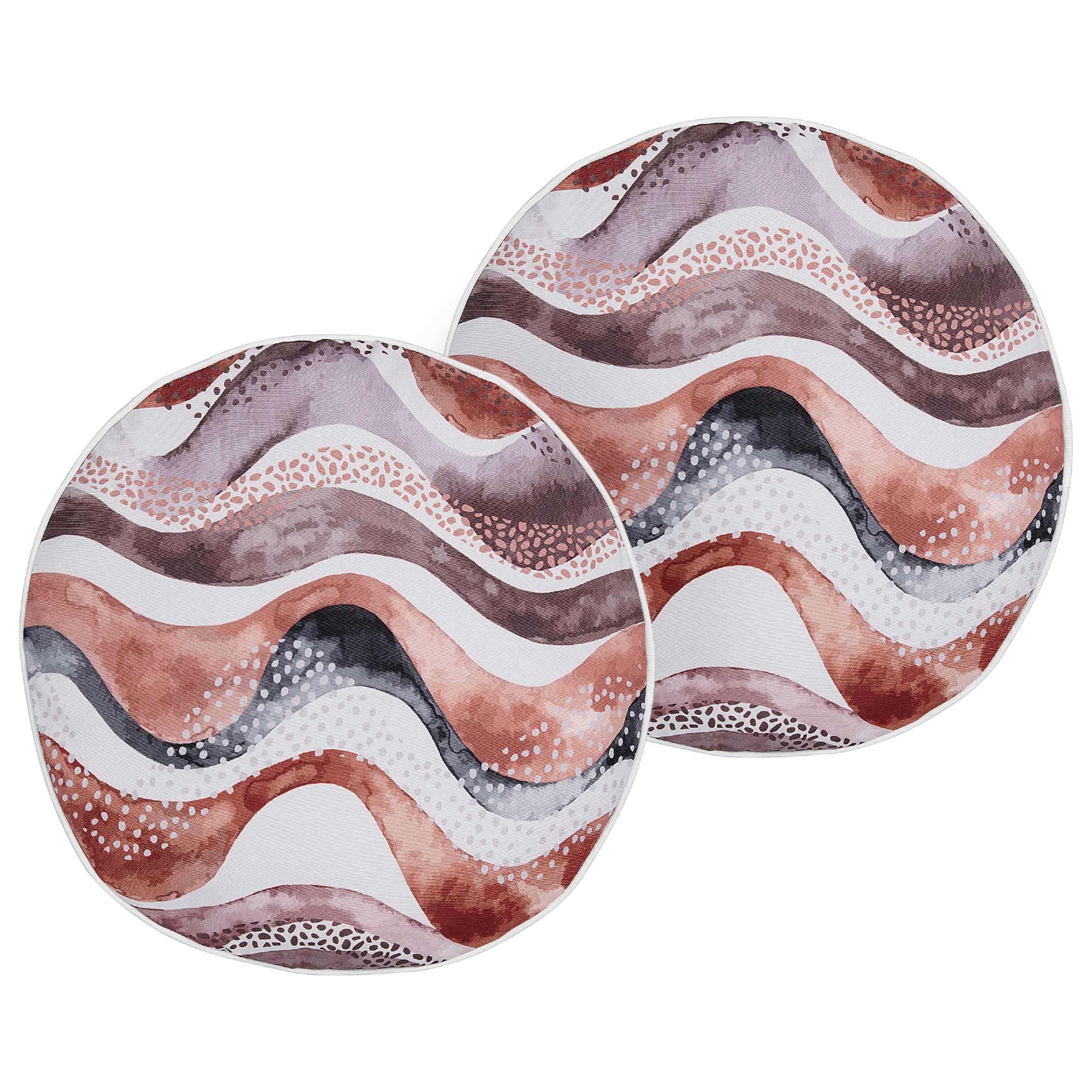 Set med 2 utomhusdynor SEBORGA Abstrakt tryck 40 x 40 cm Brun