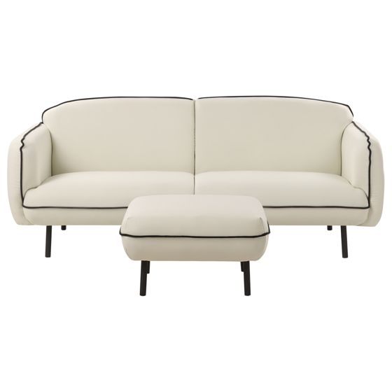 Soffa 3-sits TONSBERG med fotpall Ljusbeige