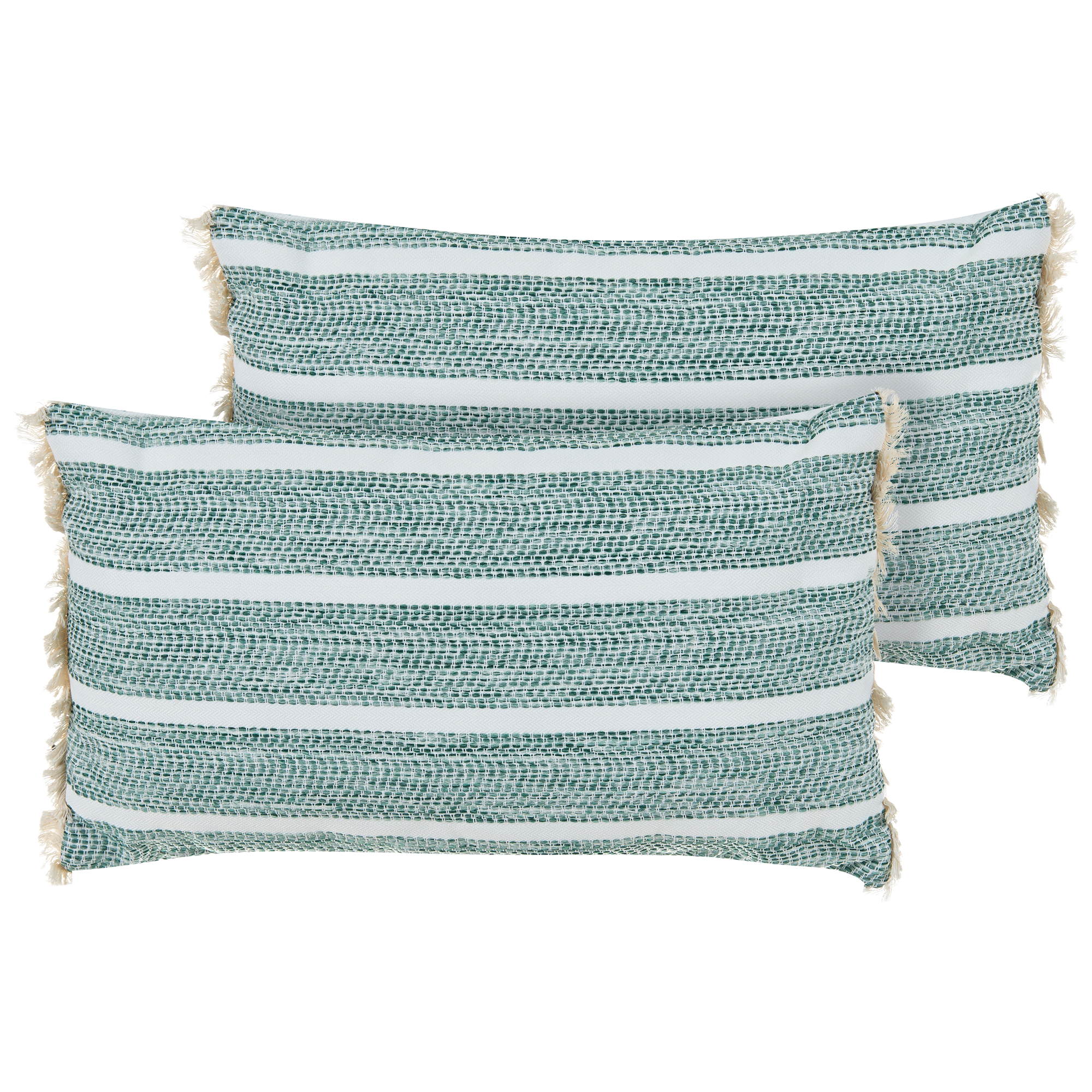Set med 2 utomhusdynor ALPINIA Randigt 30 x 50 cm Olivgrön