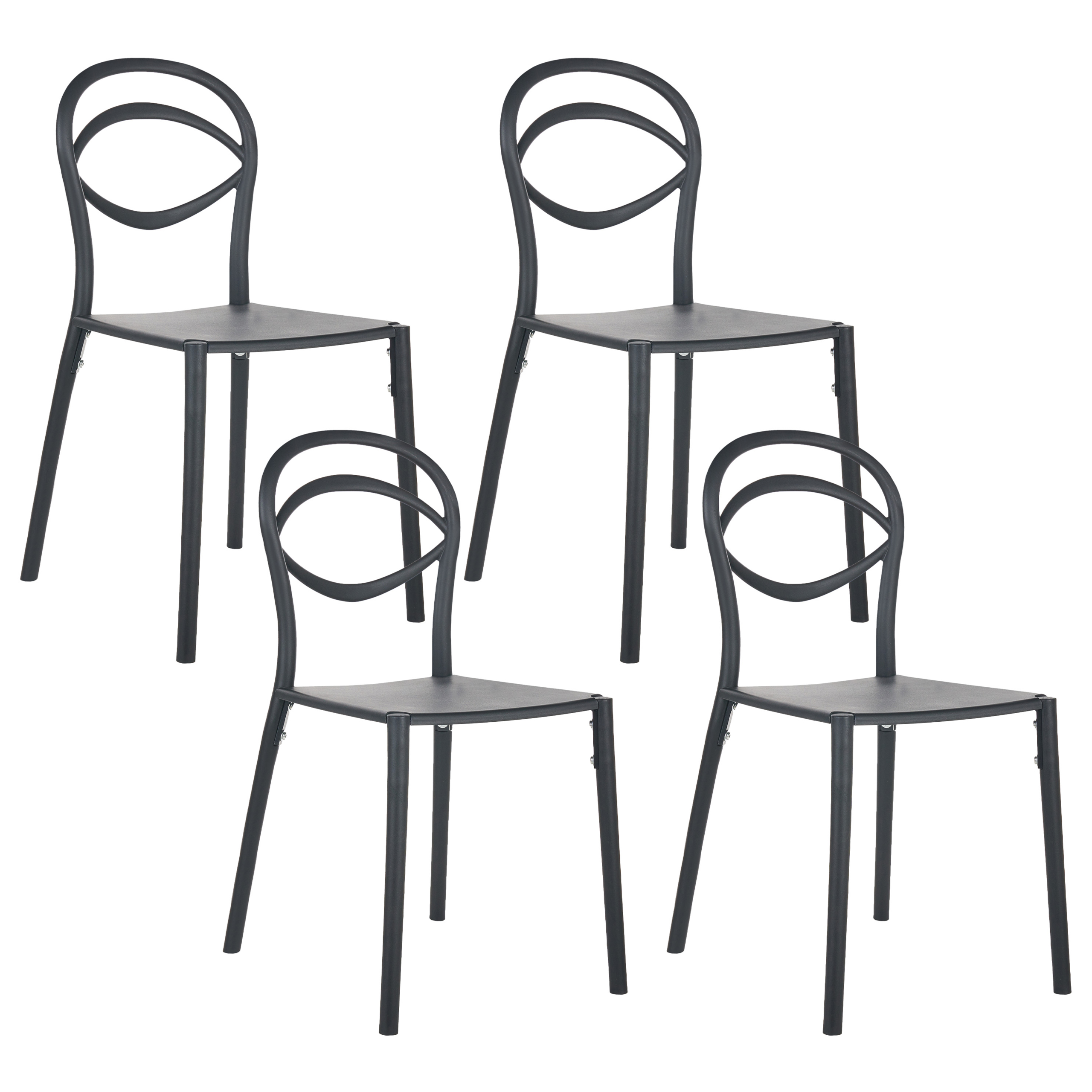 Set med 4 trädgårdsstolar COVOLO Svart