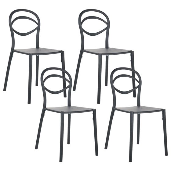 Set med 4 trädgårdsstolar COVOLO Svart