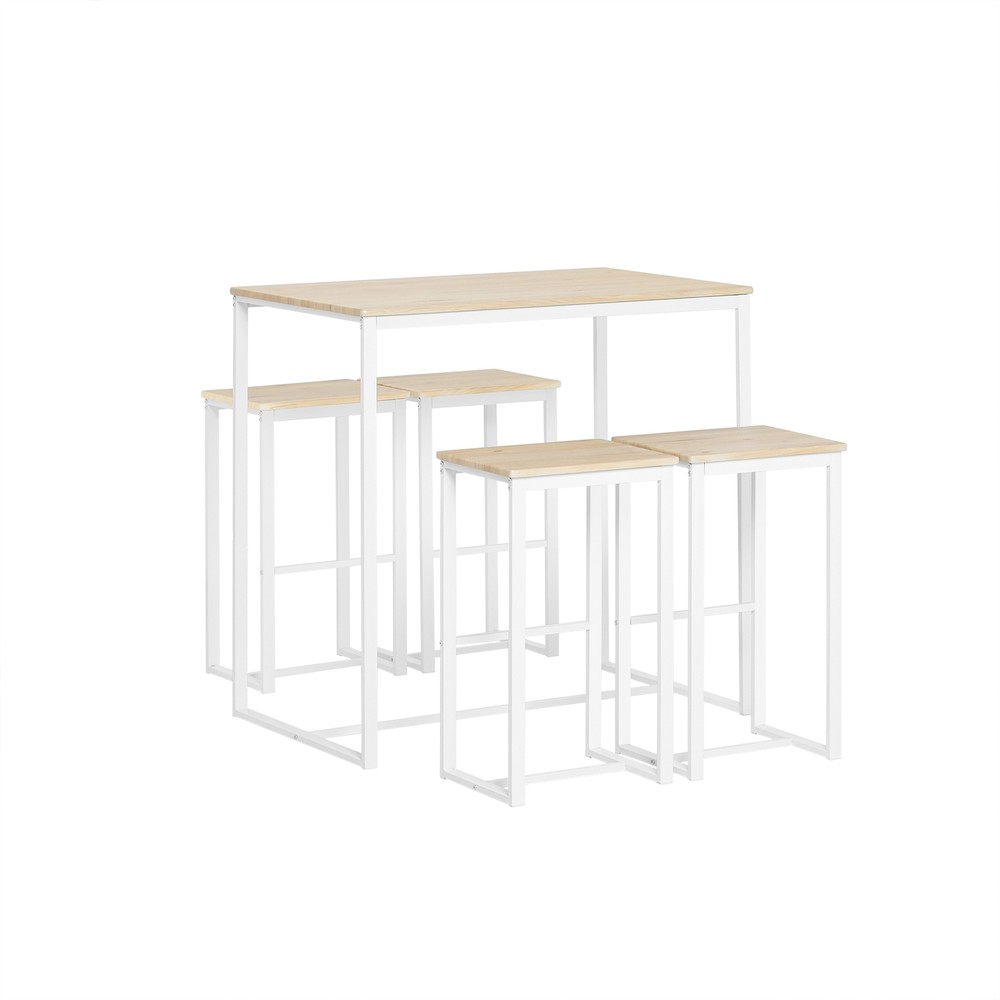 SoBuy Barbord och 4 pallar, Matgrupp, Testad för 120 kg, OGT15-WN