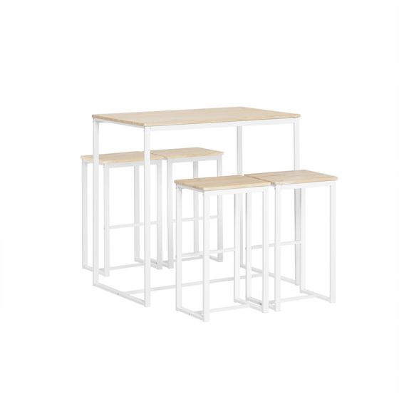 SoBuy Barbord och 4 pallar, Matgrupp, Testad för 120 kg, OGT15-WN