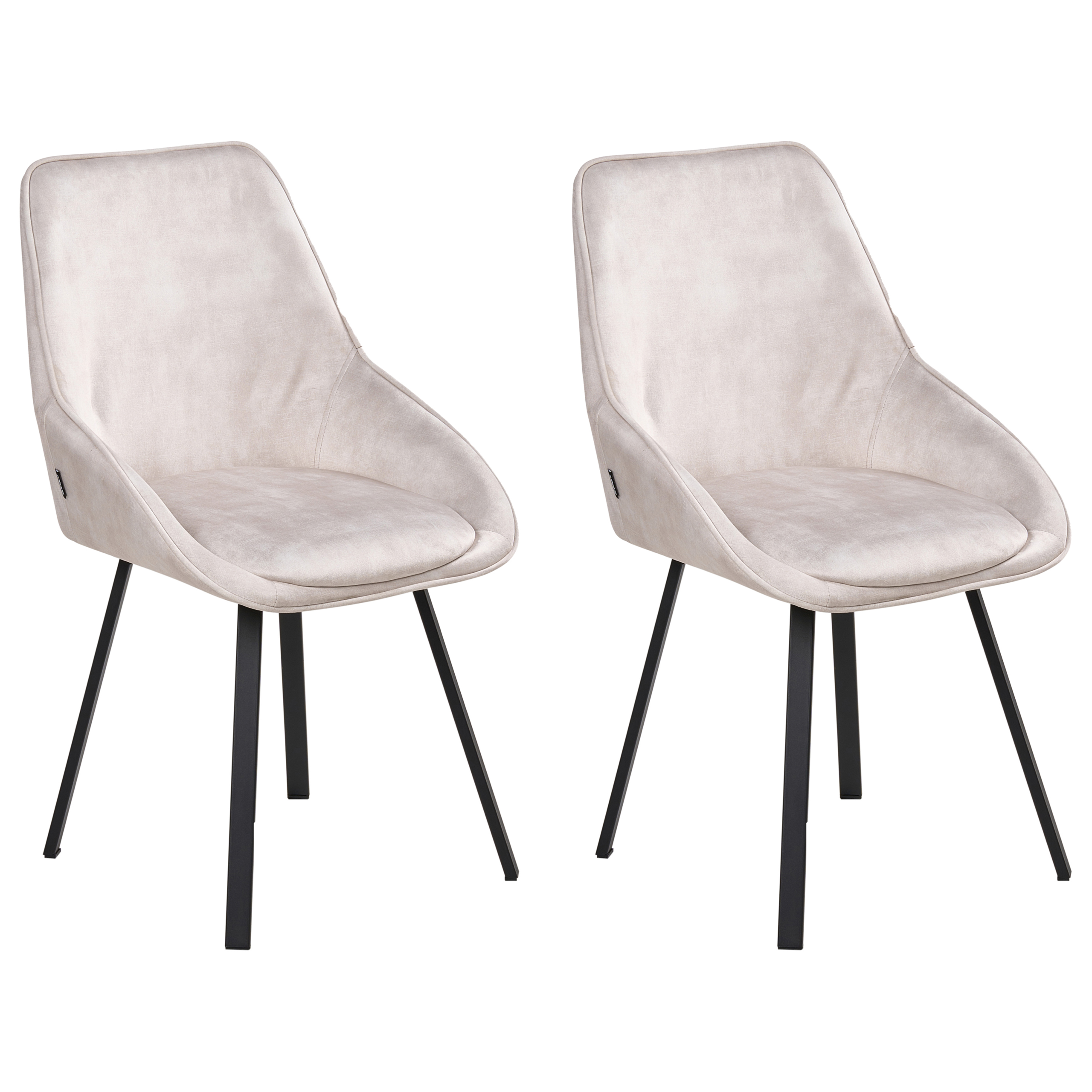 Set med 2 matstolar Vridbar TERLTON Sammet Ljusbeige