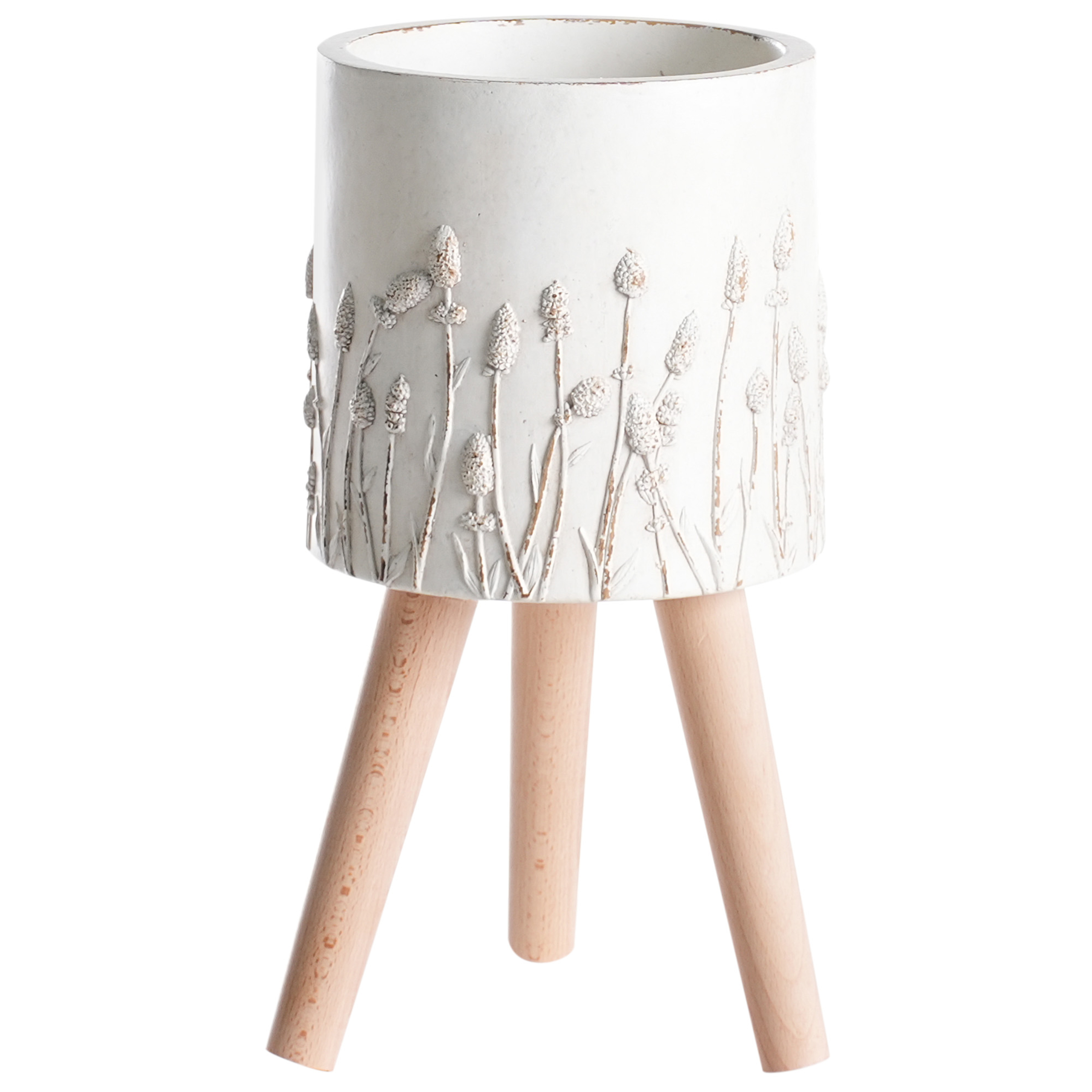 Upphöjd växtkruka JANINA 24 cm Off-White