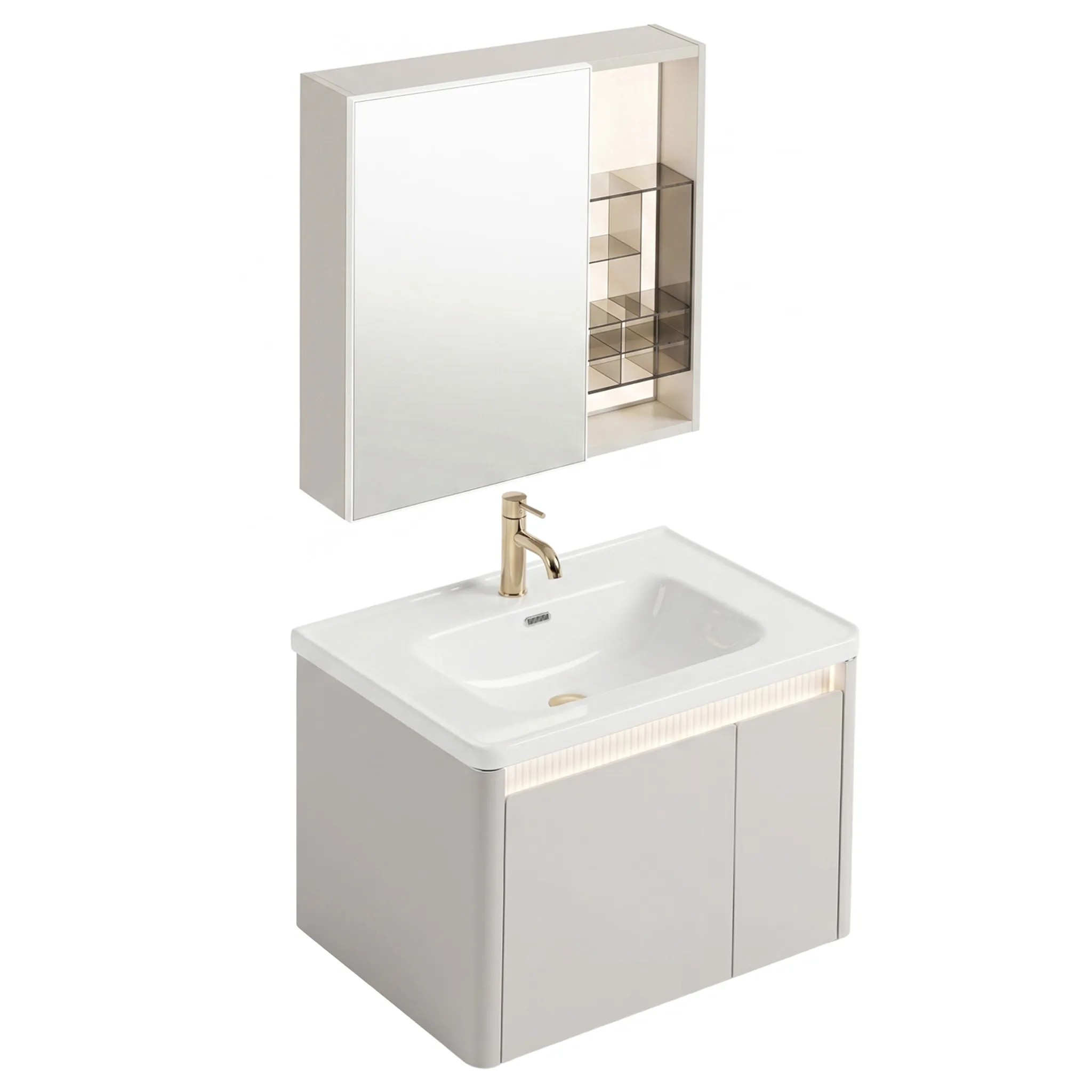 REA Badrumsmöbelset Med Tvättställ Sora DE07-60 Beige, 51x60,5x48,5cm
