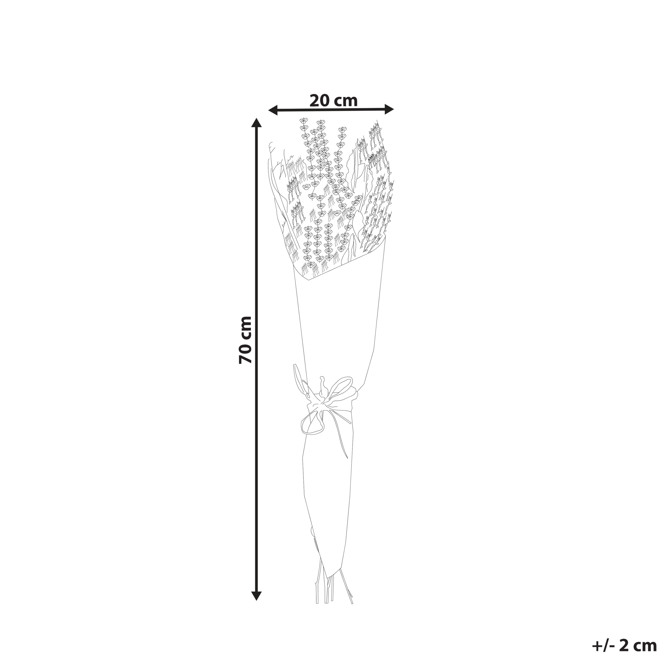 Torkad blombukett NAWARRA 70 cm Naturlig
