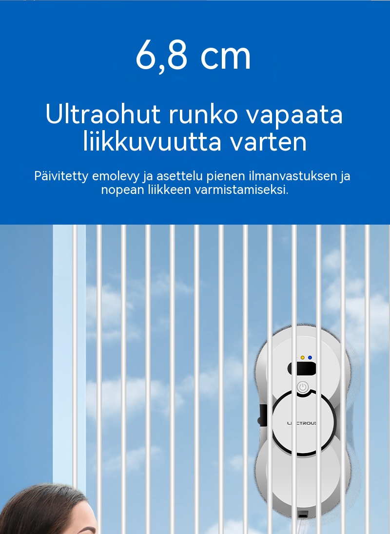 LIECTROUX Robot Fönsterputsare HCR-10 Vit - 2800 Pa - 30ml Behållare - Automatisk rengöring - Självständig intelligent fönsterputsrobot
