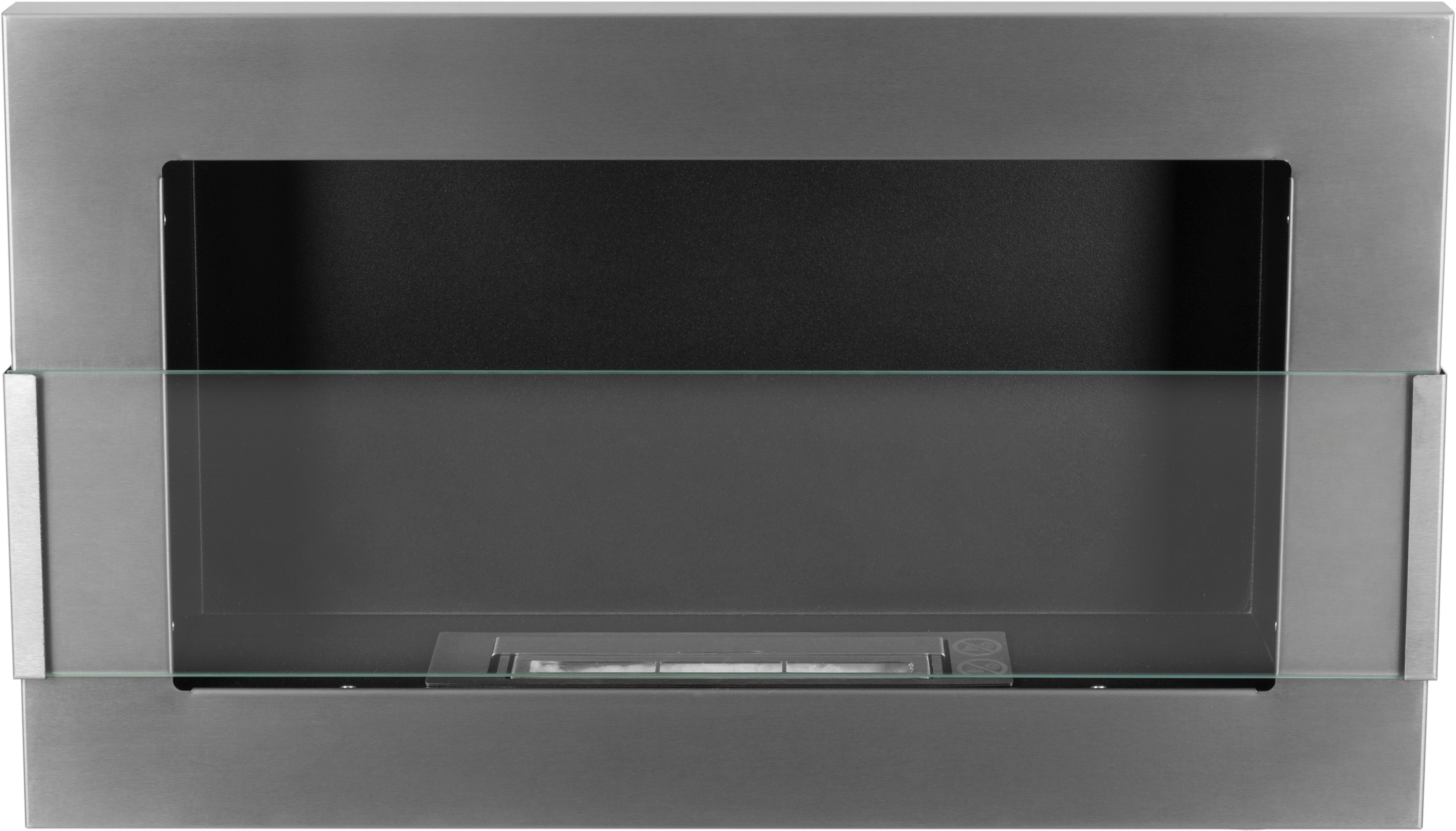 bioetanolkamin väggmonterad 650 × 400 – rostfritt stål (Inox)