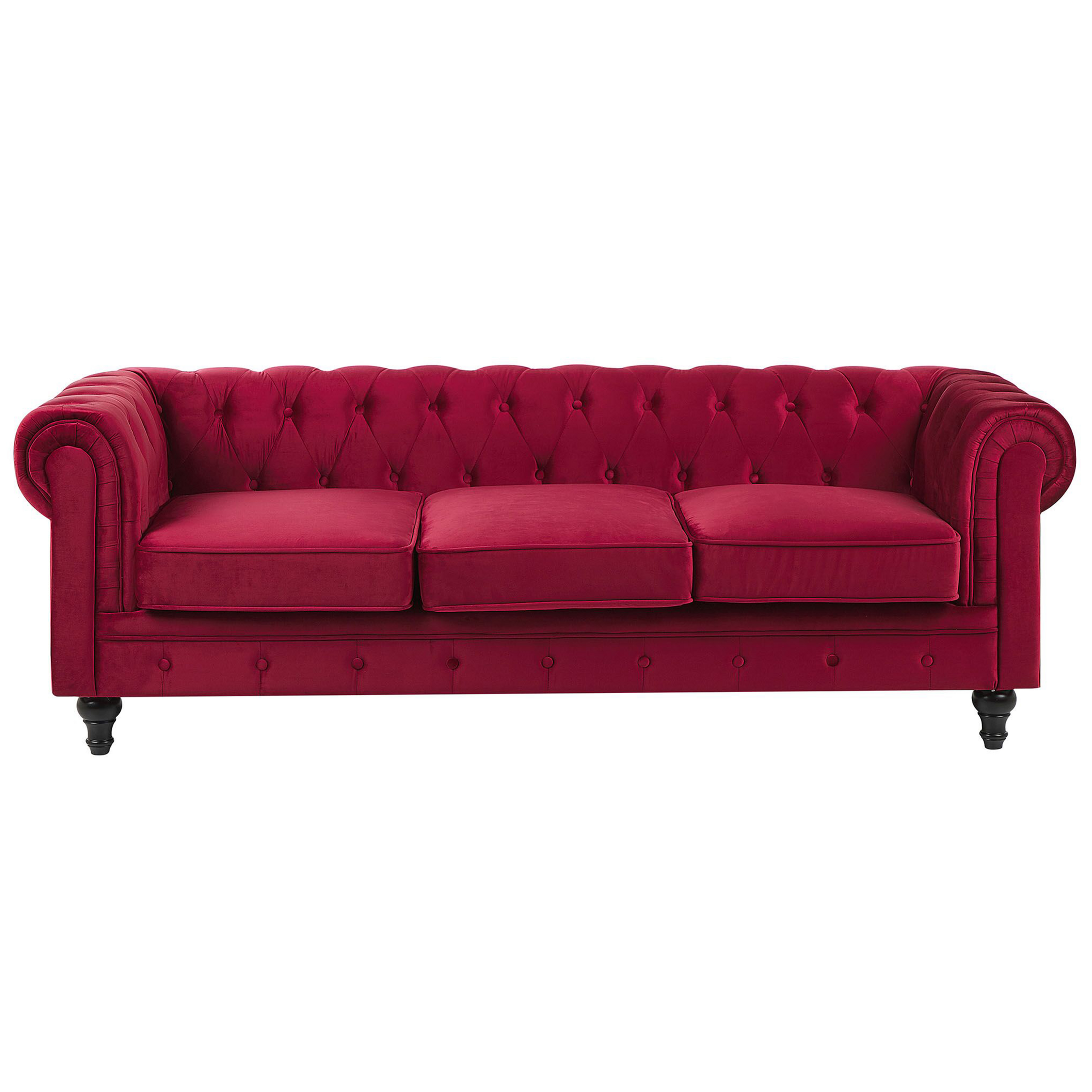 Soffgrupp 4-sits CHESTERFIELD Sammet Mörkröd