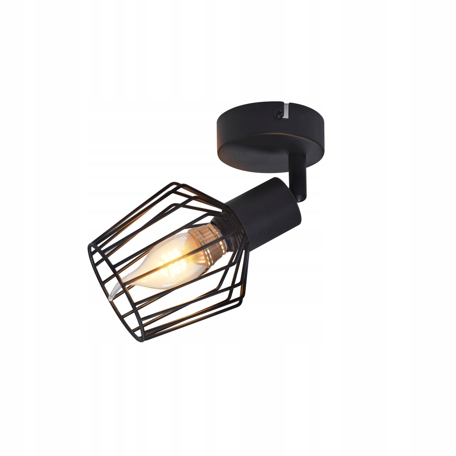 NETTLIFE E14 takspotlight - metall, 350° vridbar industriell halllampa, vägglampa för hall och vardagsrum, svart