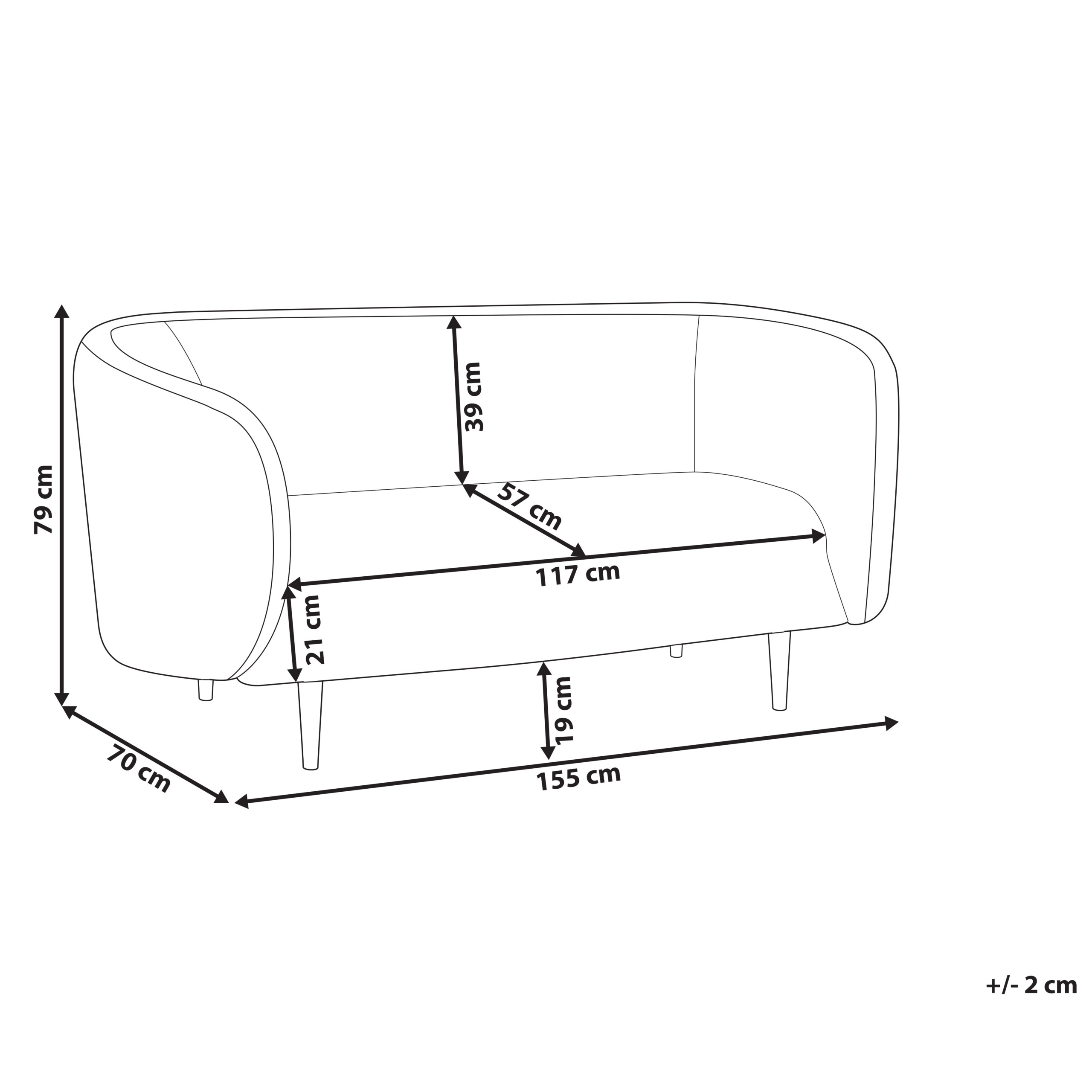 Soffa 2-sits LOEN Bouclé Vit