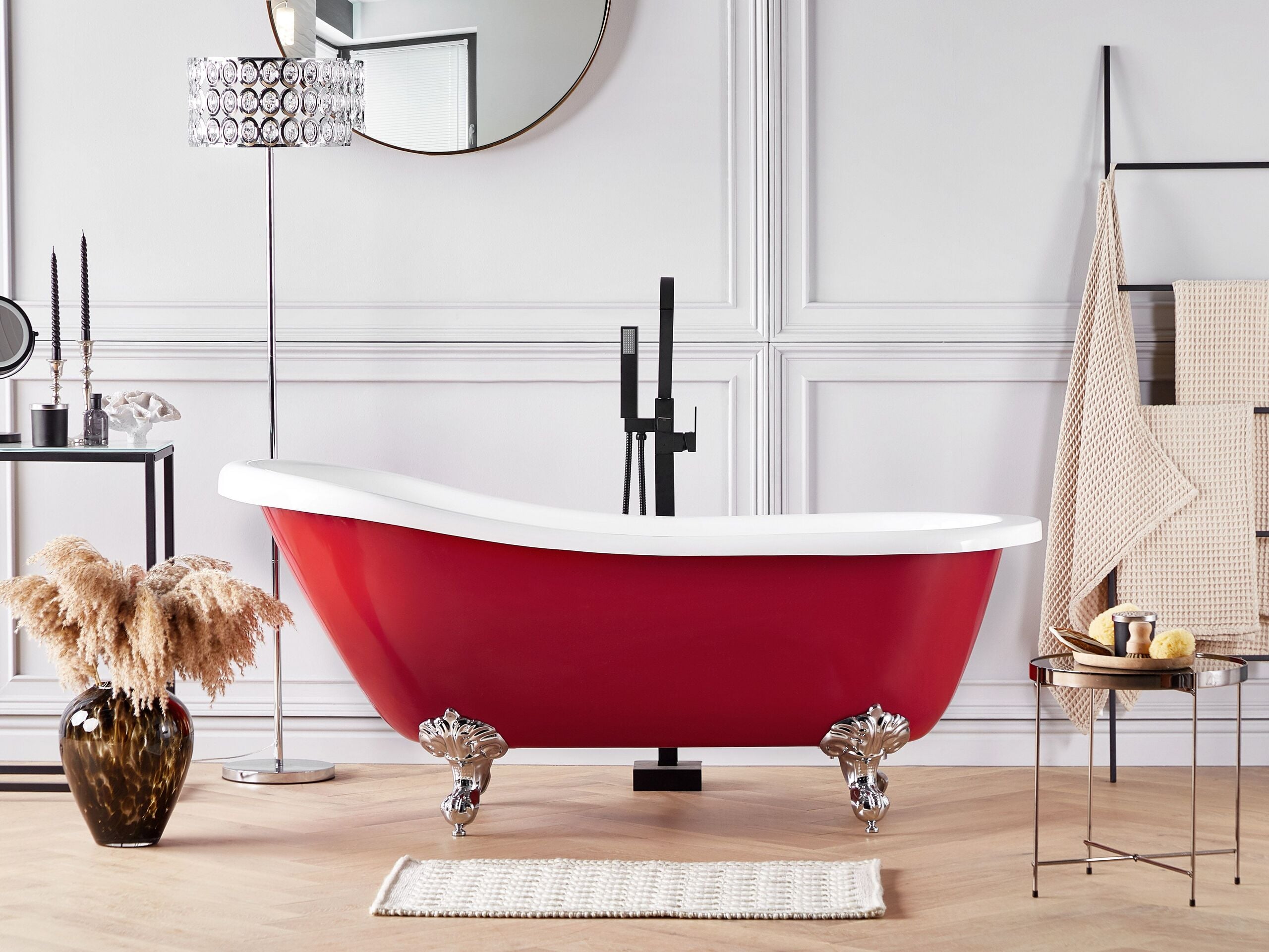 Fristående badkar CAYMAN 1530 x 770 mm Röd