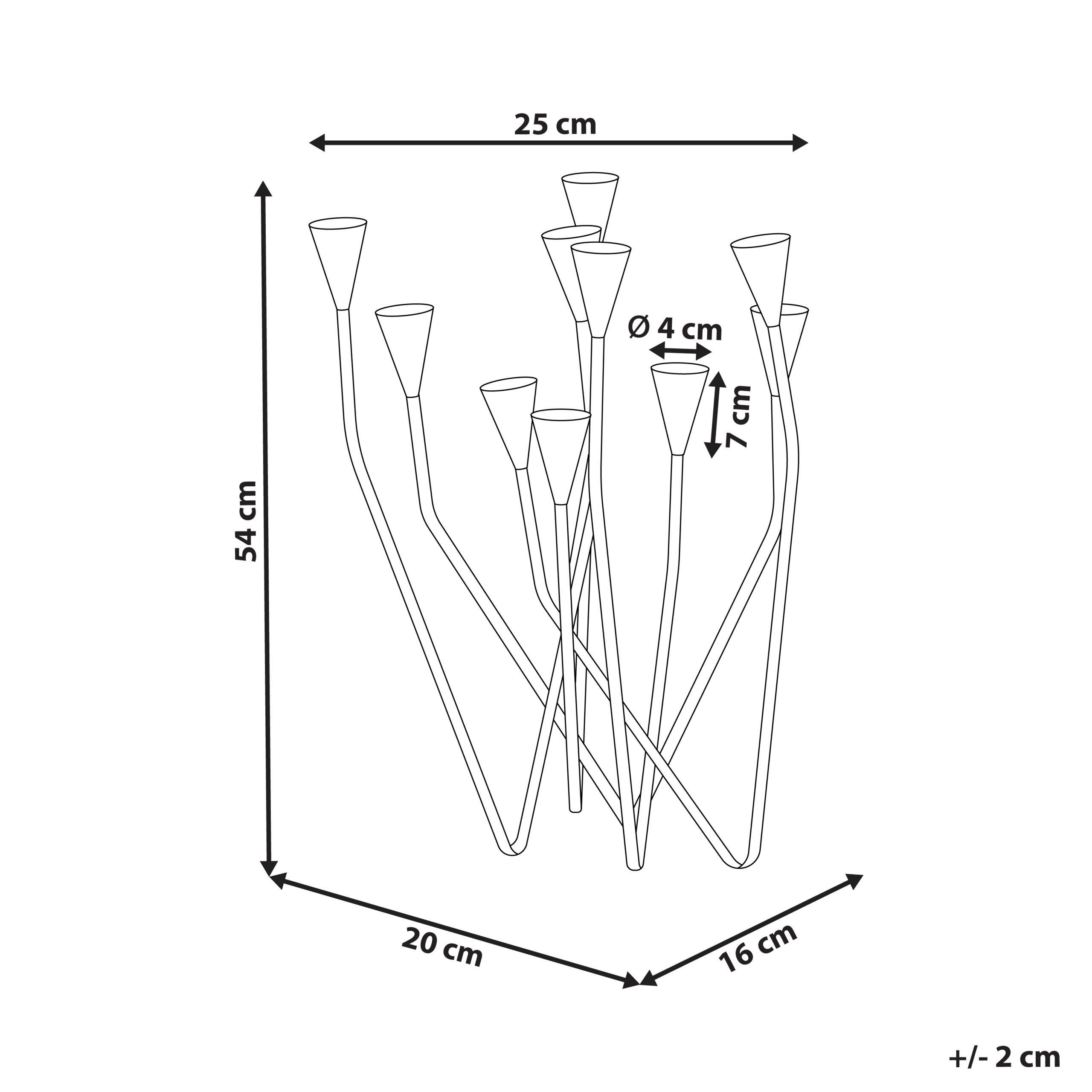 Ljusstake MATOSINHOS 54 cm Metall Svart