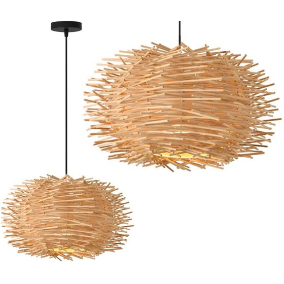 TOOLIGHT hängande taklampa APP884-1CP NATURAL BOHO Brun 19x36x80cm