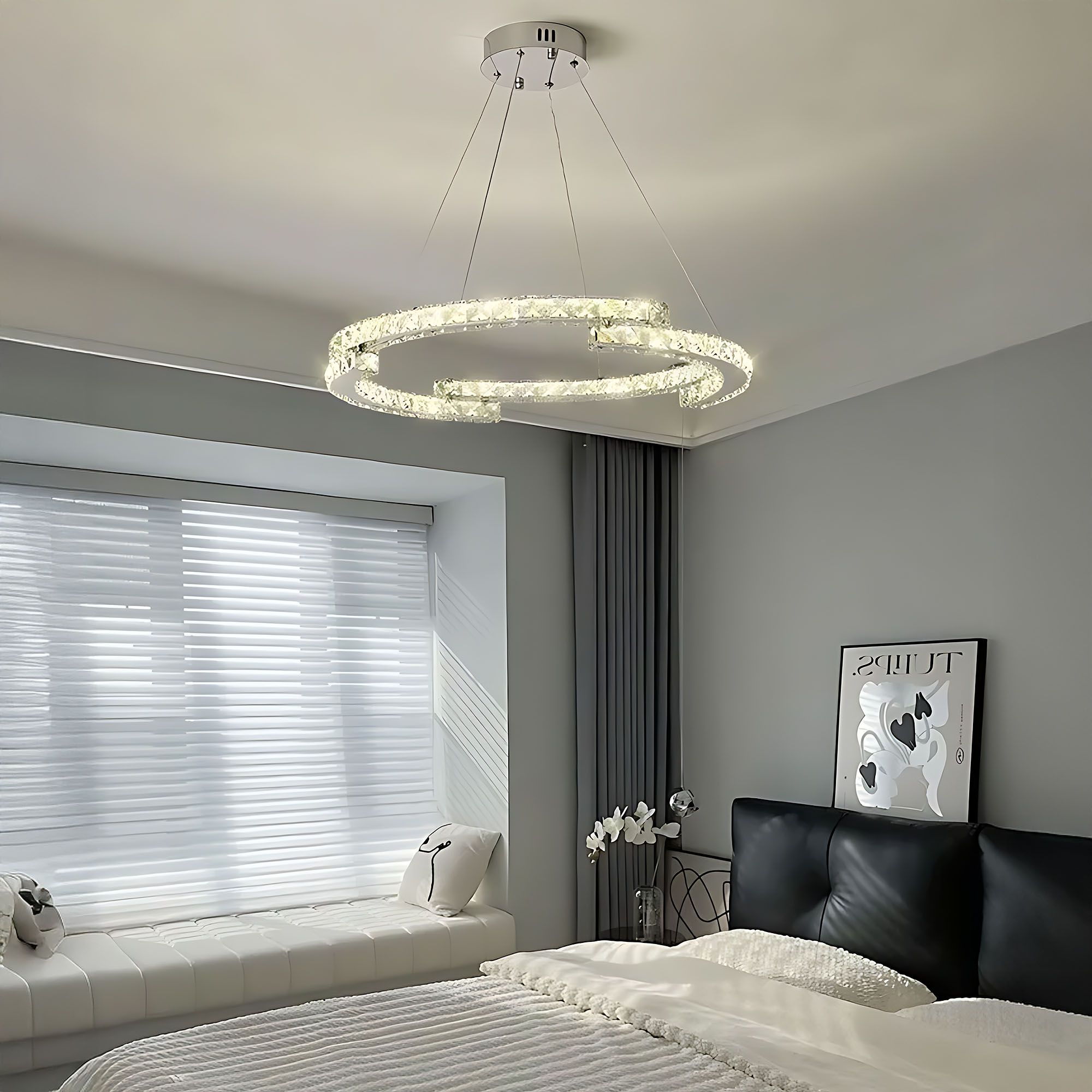 TOOLIGHT hängande taklampa APP1770-CP 60cm LED Krom 60x60x95cm