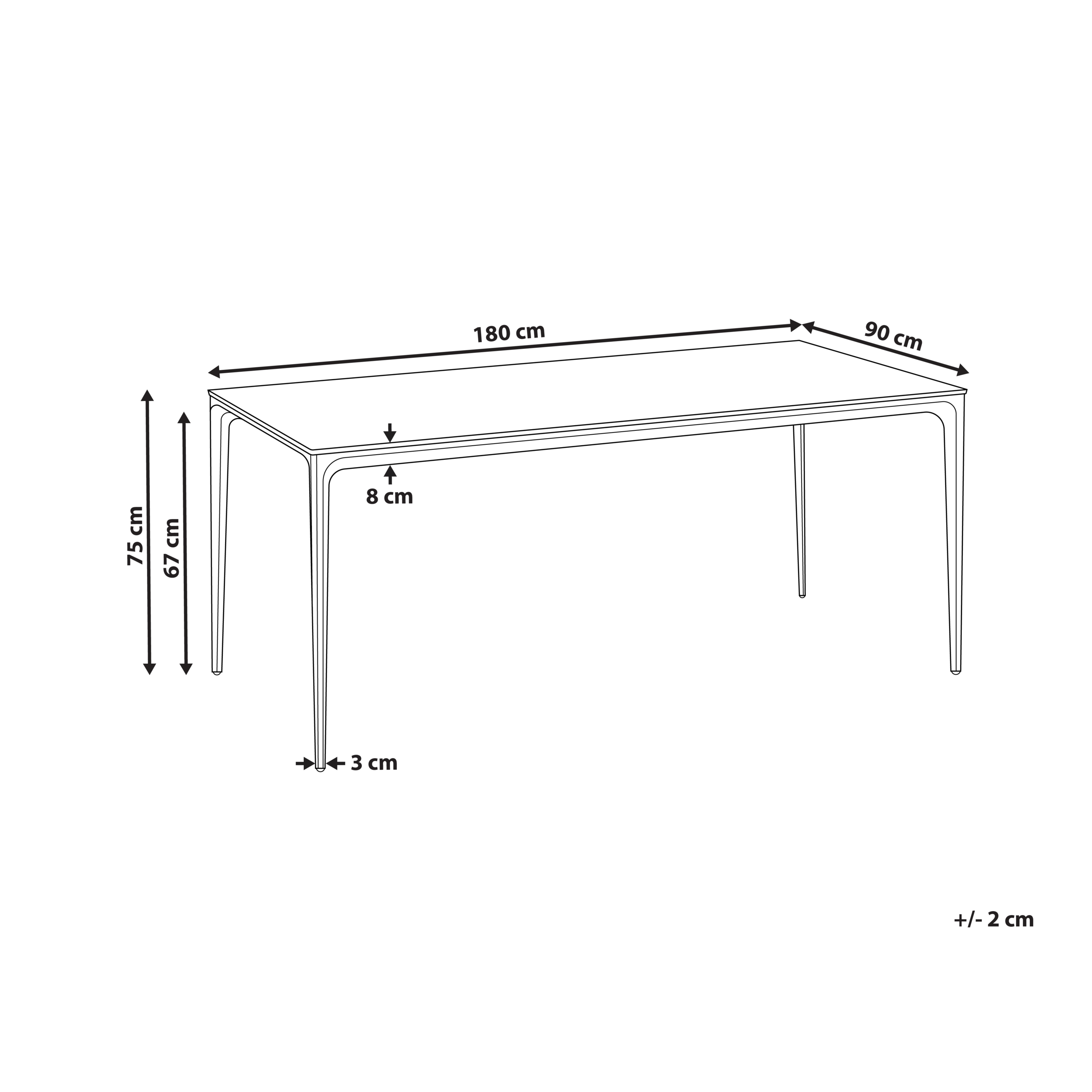 Trädgårdsmatbord SOVARETO 180 cm 90 cm Imitation av trä Ljusgrå