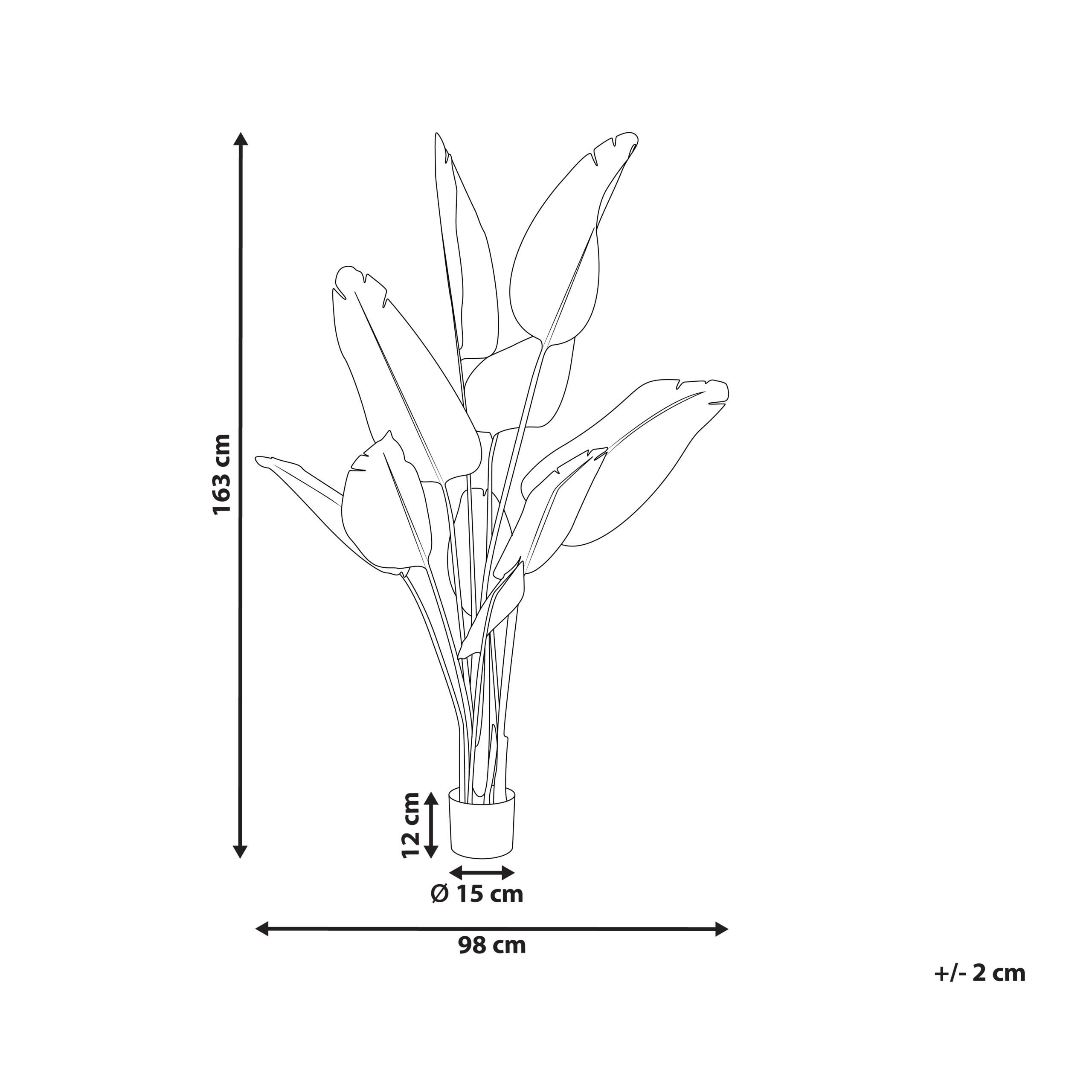 Konstgjord växt BANANA TREE 163 cm Grön