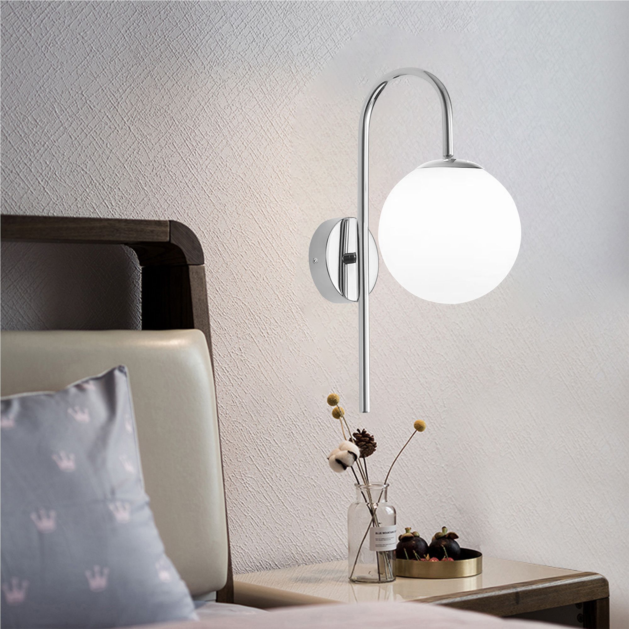 TOOLIGHT vägglampa G092-1W Krom/Vit 24,5x15x40cm