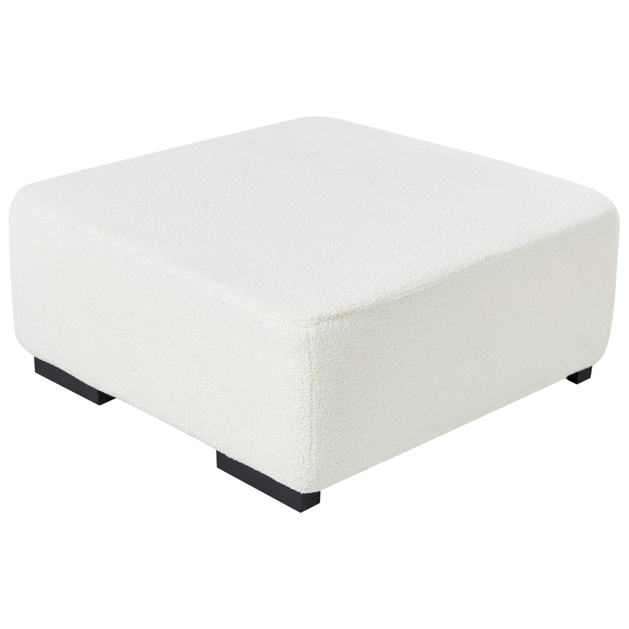 Fotpall LUNGO Bouclé Vit