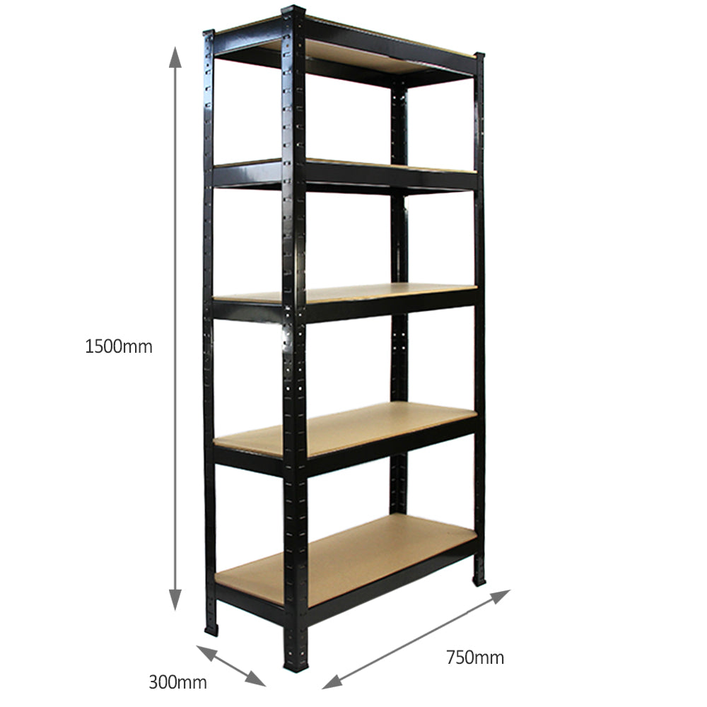 Monster Racking T-Rax hyllplan, slitstark, svart, bredd 75 cm, djup 30 cm, set om 2
