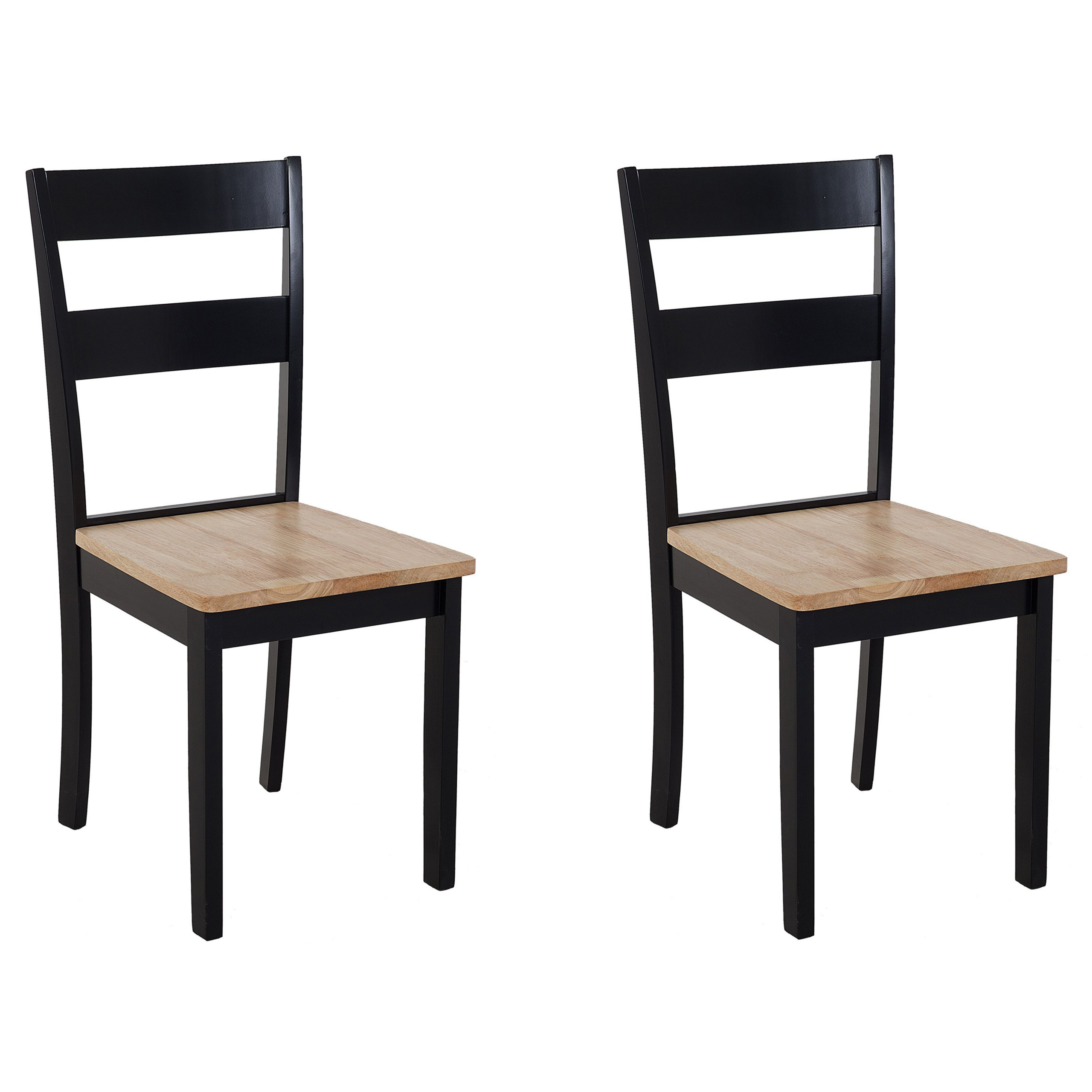 Set med 2 matstolar GEORGIA Trä Svart