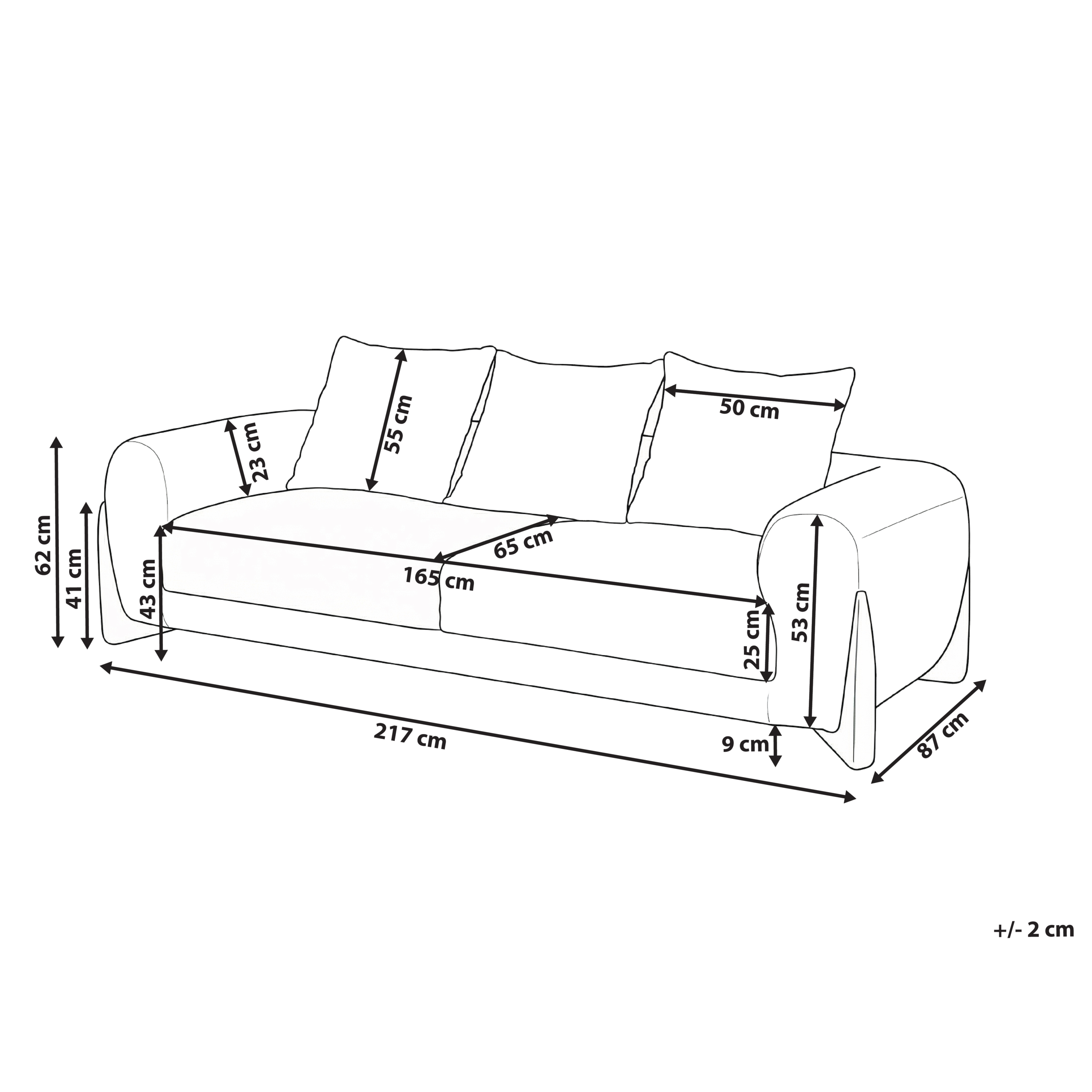 Soffa 3-sits VINLIDEN Bouclé Brun