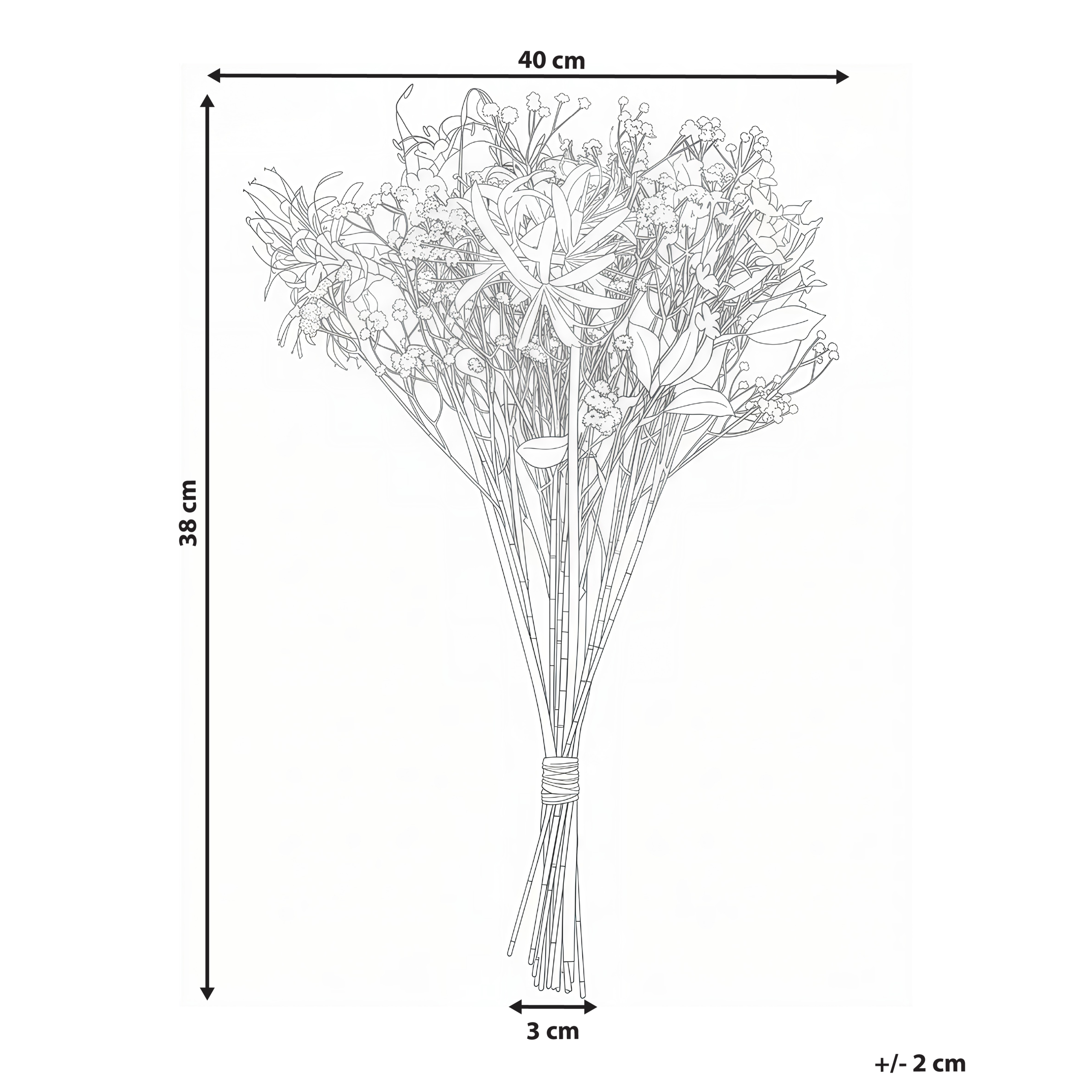 Konstgjord blomsterbukett VEIROS 38 cm Vit
