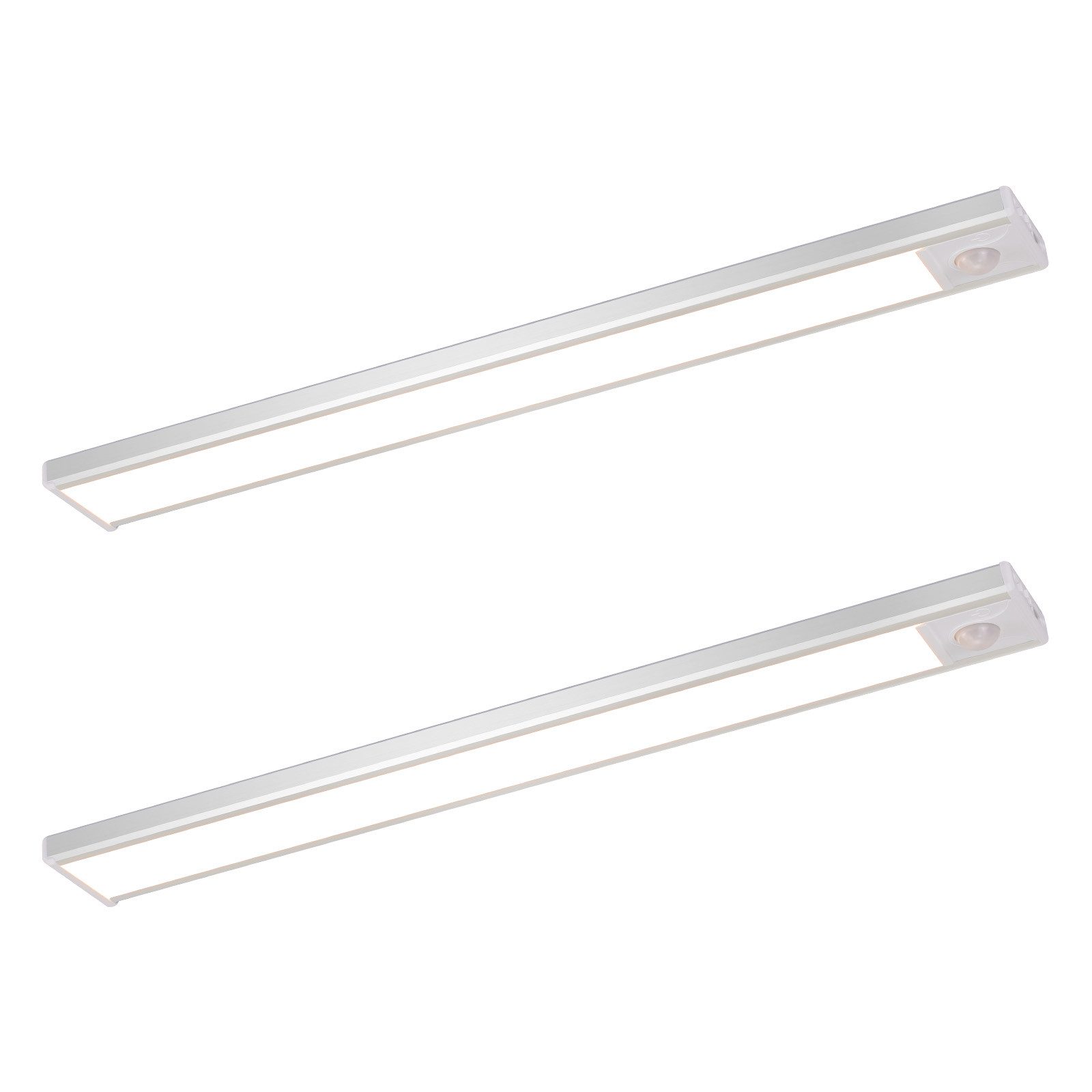 NETTLIFE 2 x LED-underskåpslampa med rörelsesensor, USB-laddningsbar, 1500 mAh, perfekt för garderob, hall eller garderober