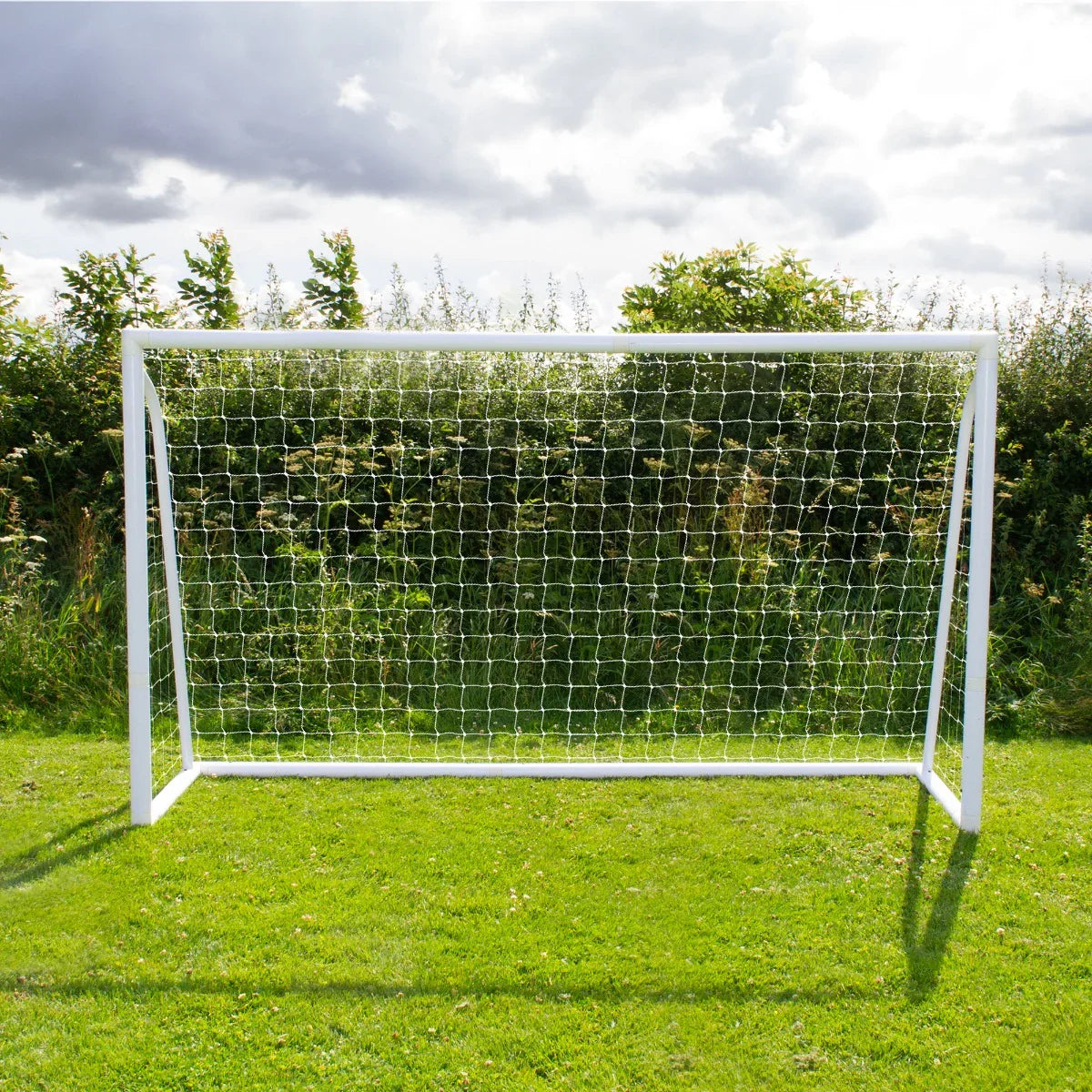 12 x 6 fot fotbollsmål, bärväska och målskydd