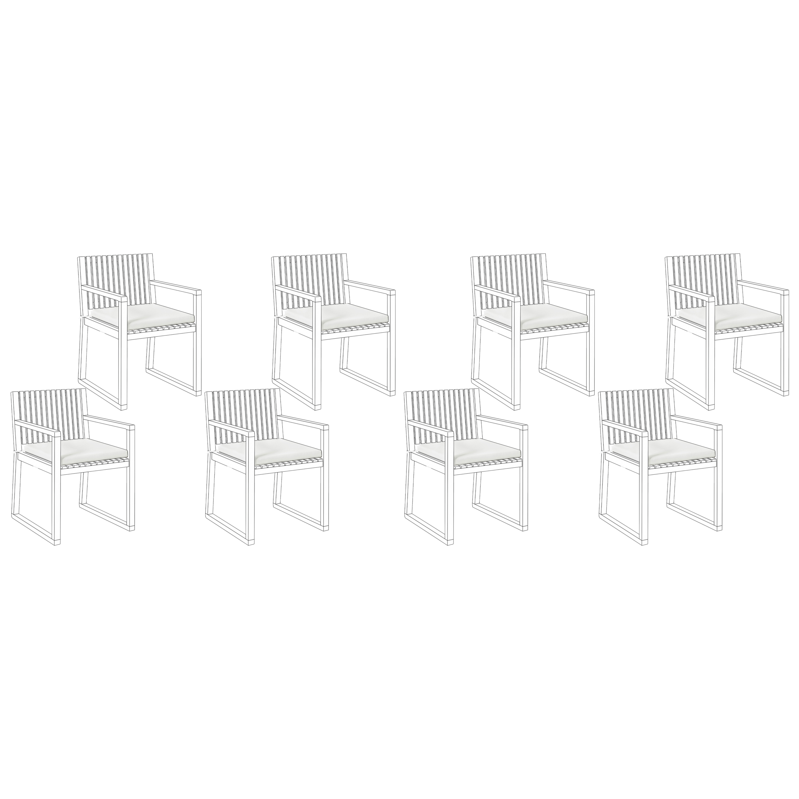Set med 8 dynor för trädgårdsstol SASSARI PREMIUM 46 x 46 cm Off-White