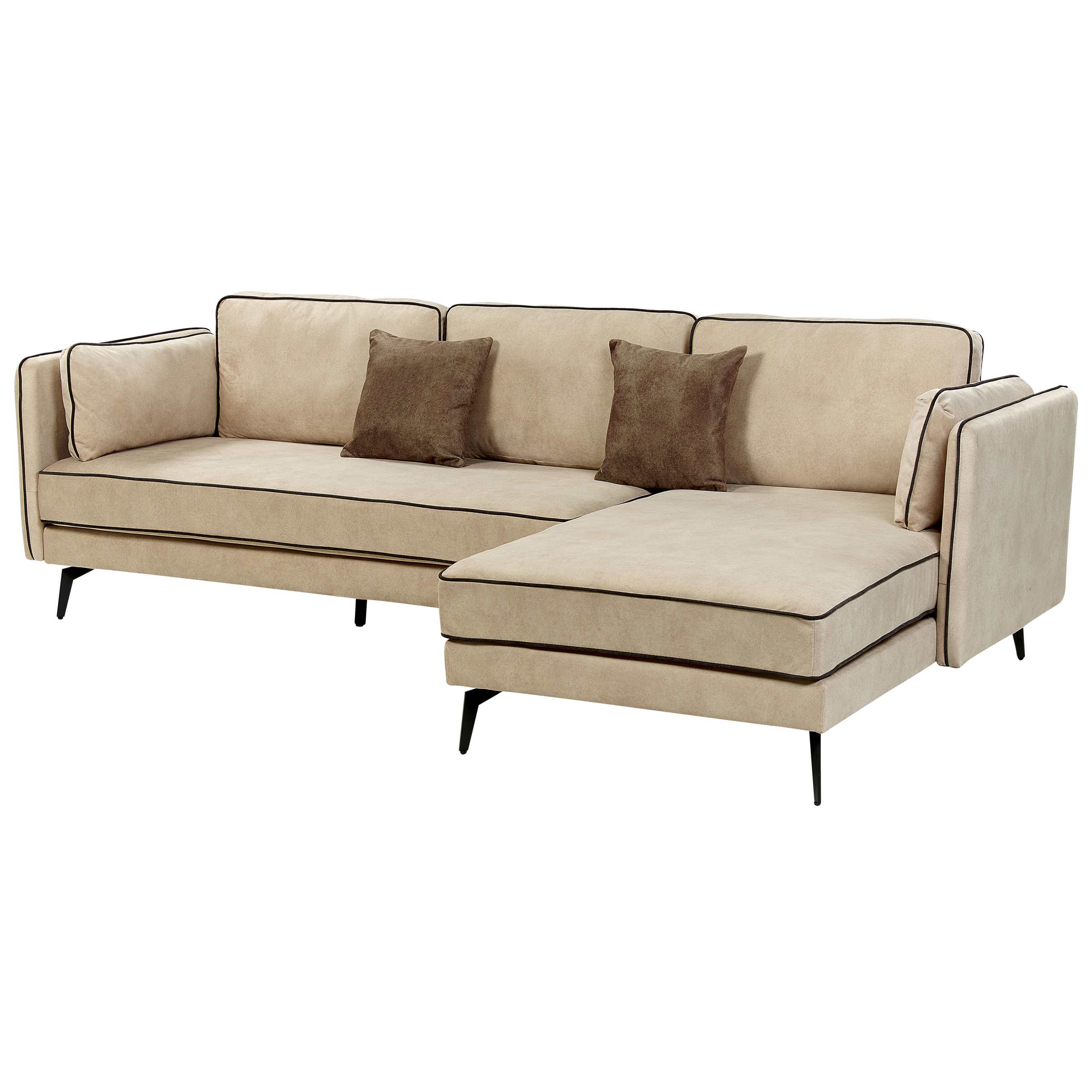Hörnsoffa 3-sits ALTAN Sammet Beige Vänstervänd