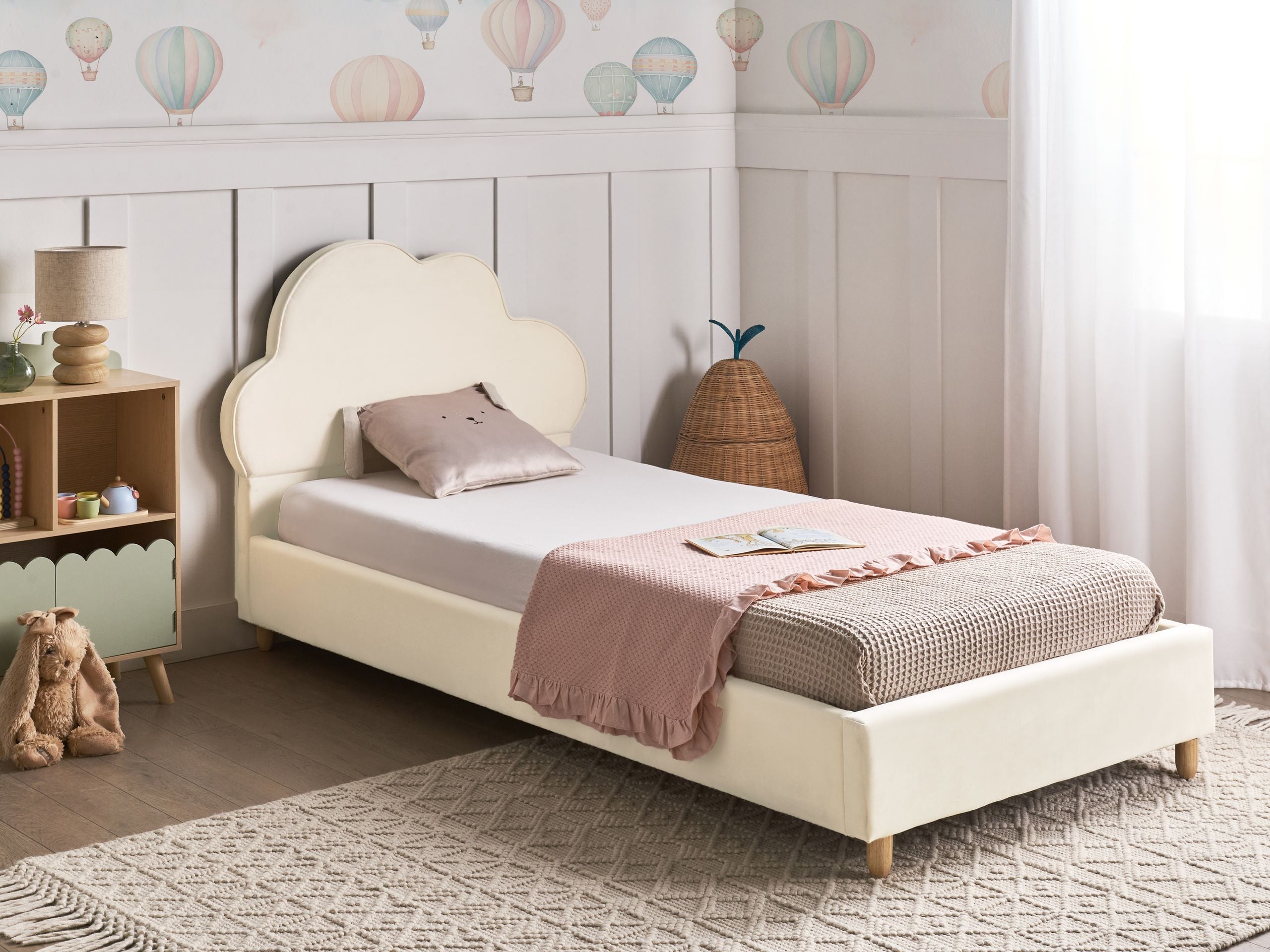 Barnsäng Moln Sammet BELLEVUE 90 x 200 cm Ljusbeige