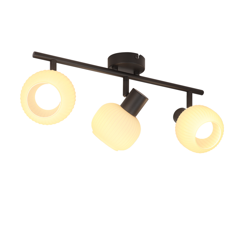 NETTLIFE svart takspotlight E14 vintage - glasskärm för inomhusbruk, modern spotlight för sovrum, vardagsrum