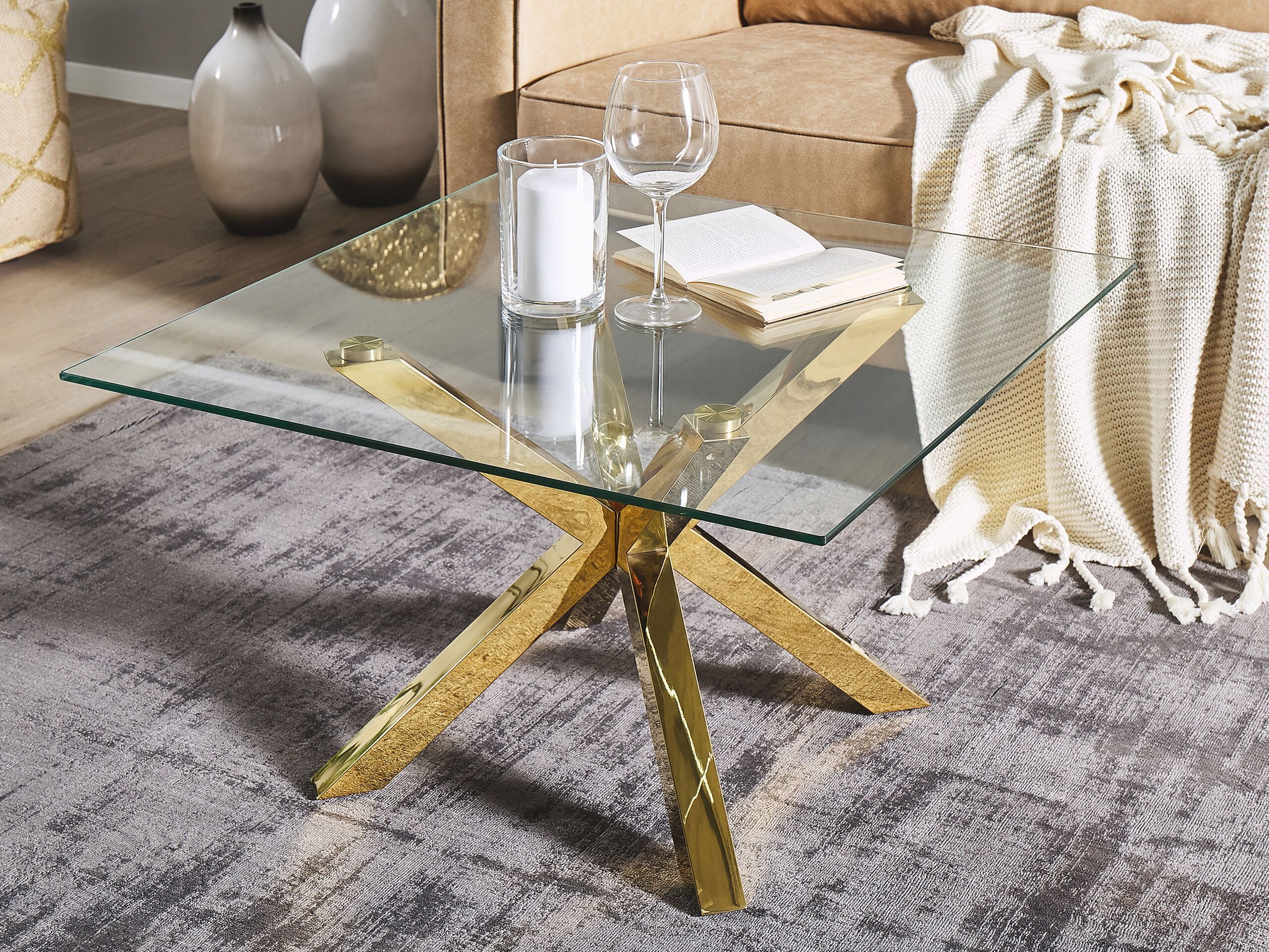 Soffbord STARLIGHT Härdat glas Guld