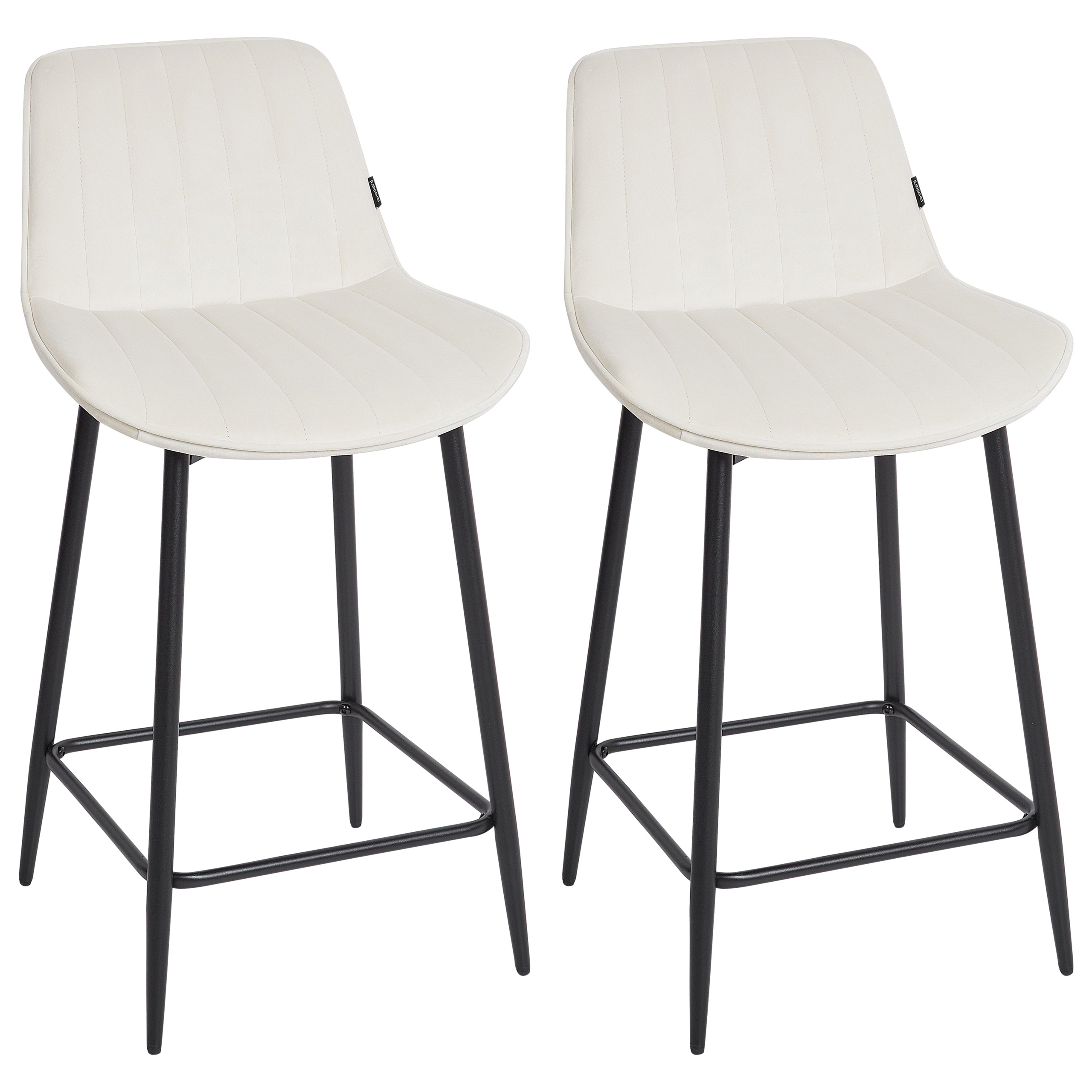 Set med 2 barstolar DUBROVNIK Sammet Ljusbeige
