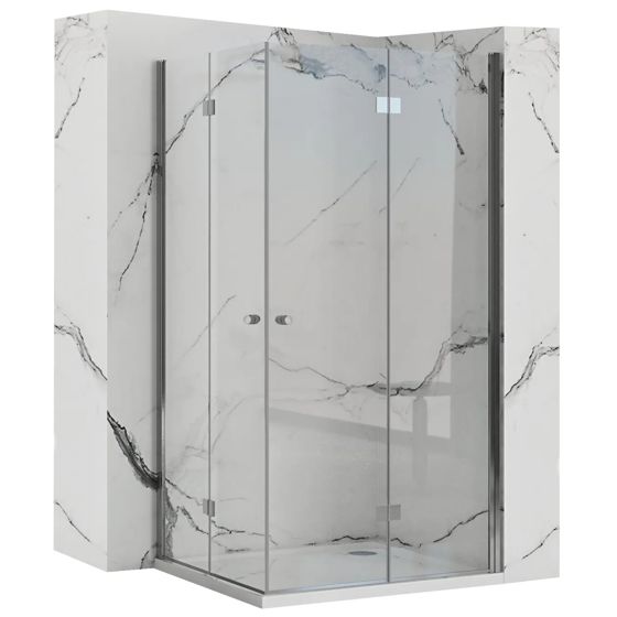 REA Vikbar Duschkabin FOLD N2 80x90 Krom, 80x90x190cm
