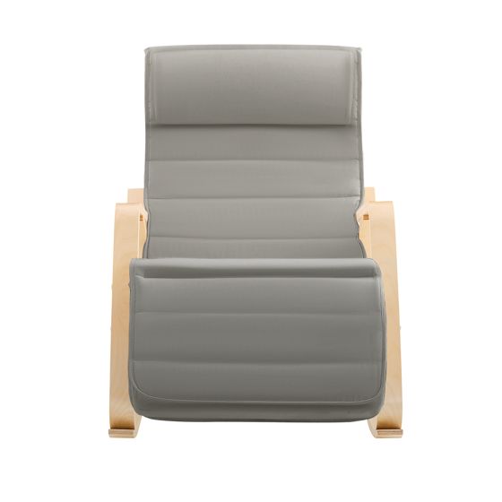 SoBuy Modern gungstol med fotpall, Loungestol, Testad för 150 kg, Grå, FST16-DG
