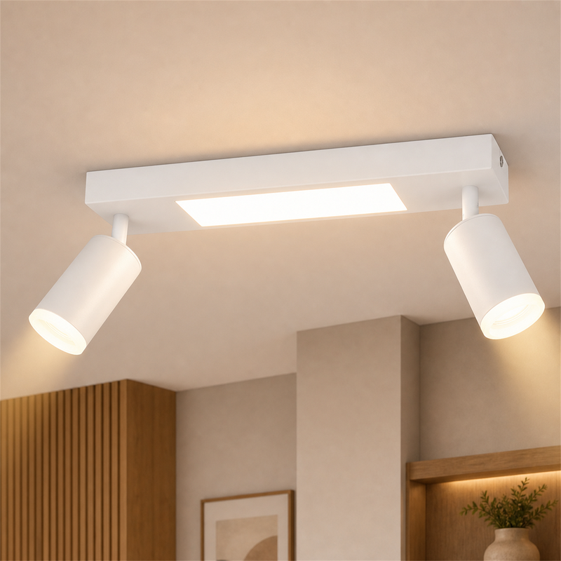 NETTLIFE takspotlight 2 GU10-lampor för sovrum 3000k 20W svart varmvit justerbar metall
