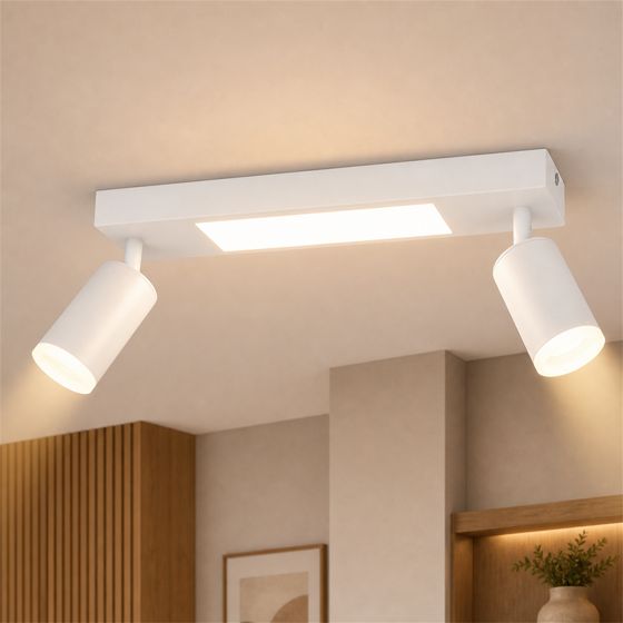 NETTLIFE takspotlight 2 GU10-lampor för sovrum 3000k 20W svart varmvit justerbar metall