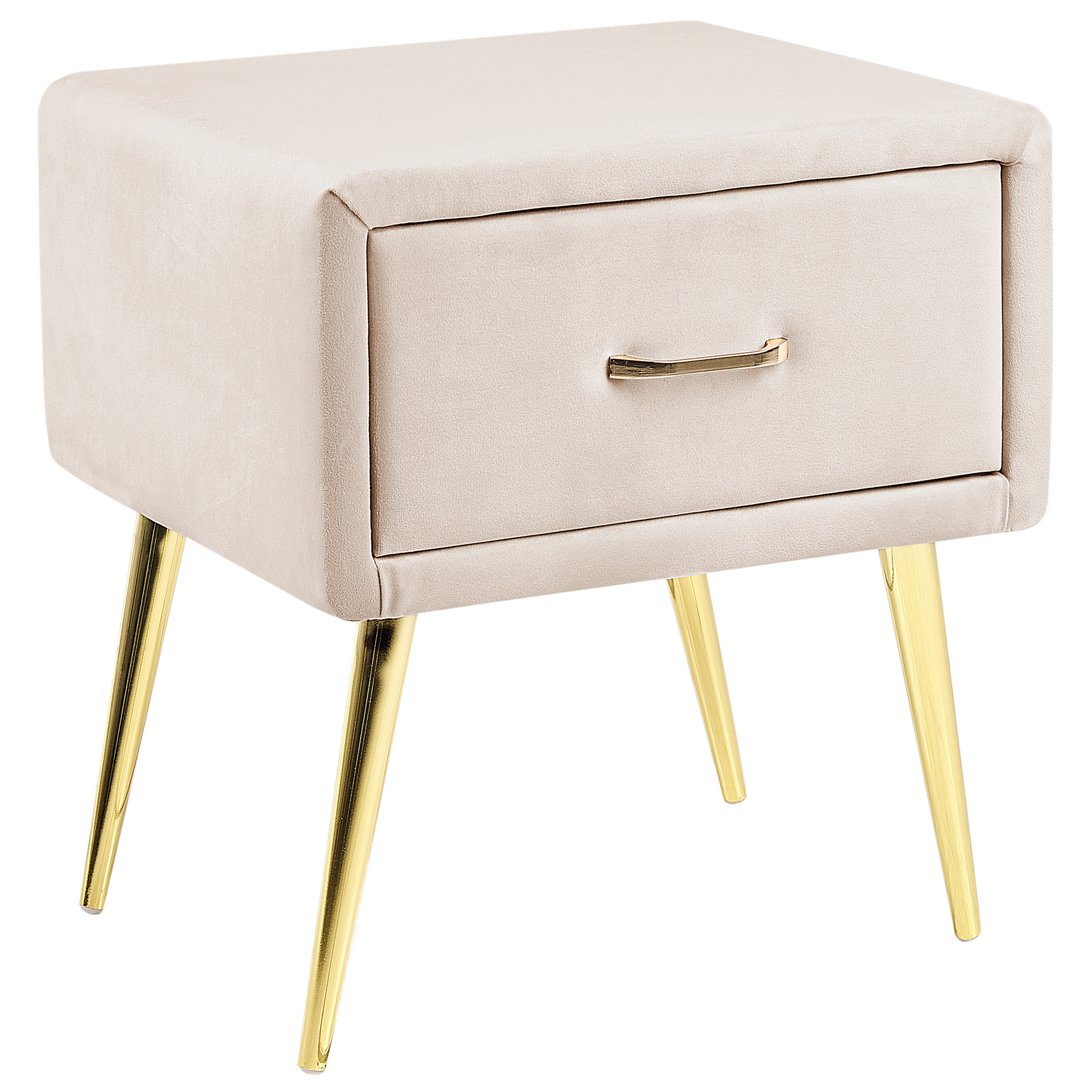 Sängbord med förvaringslåda FLAYAT Sammet Ljusbeige