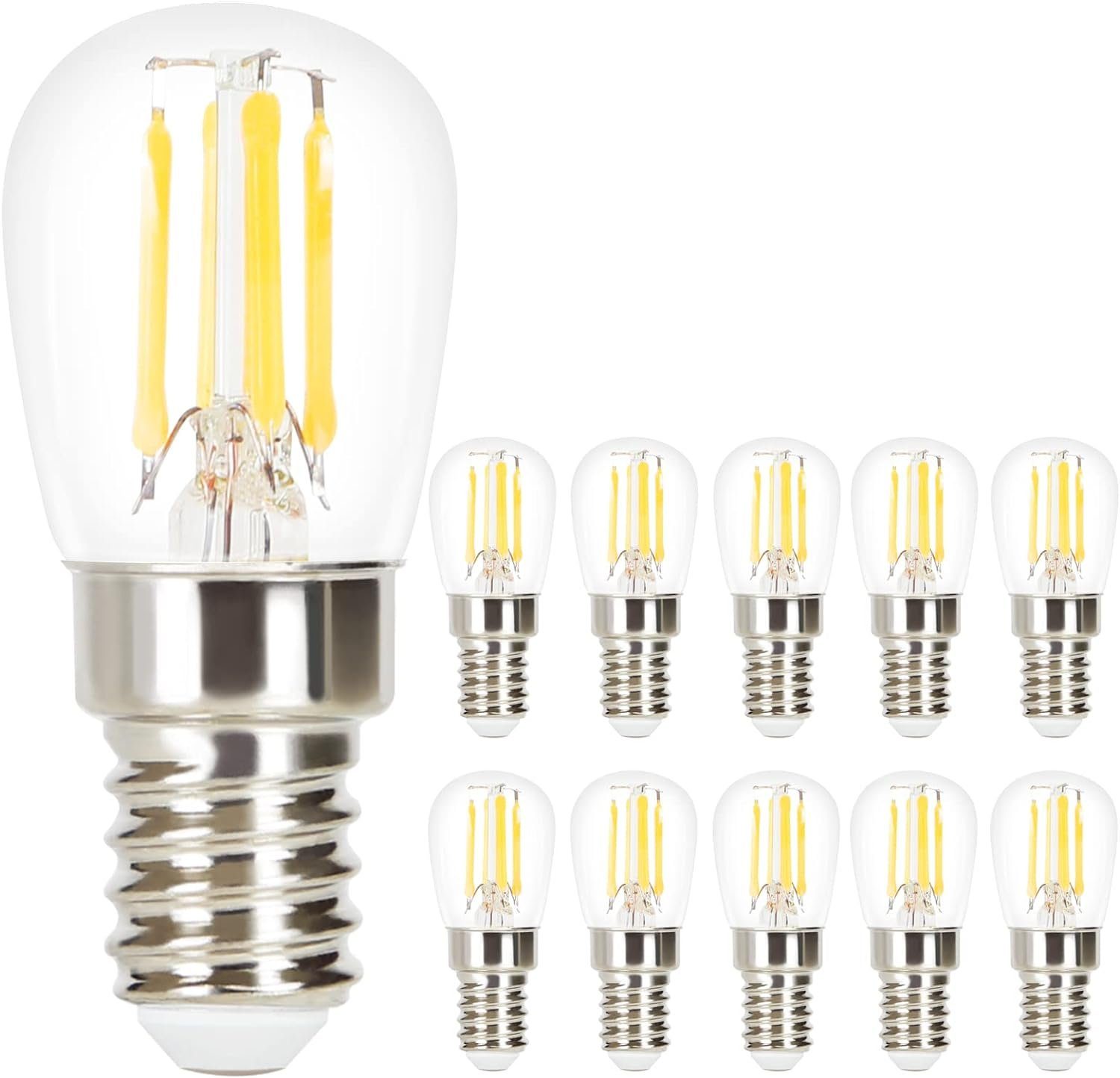 NETTLIFE 10 st E14 ST25 LED-lampor 2700K varmvita 4W ersättningslampor för 40W vintagelampa retro nostalgiska glasfilamentlampor