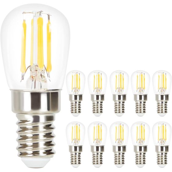 NETTLIFE 10 st E14 ST25 LED-lampor 2700K varmvita 4W ersättningslampor för 40W vintagelampa retro nostalgiska glasfilamentlampor