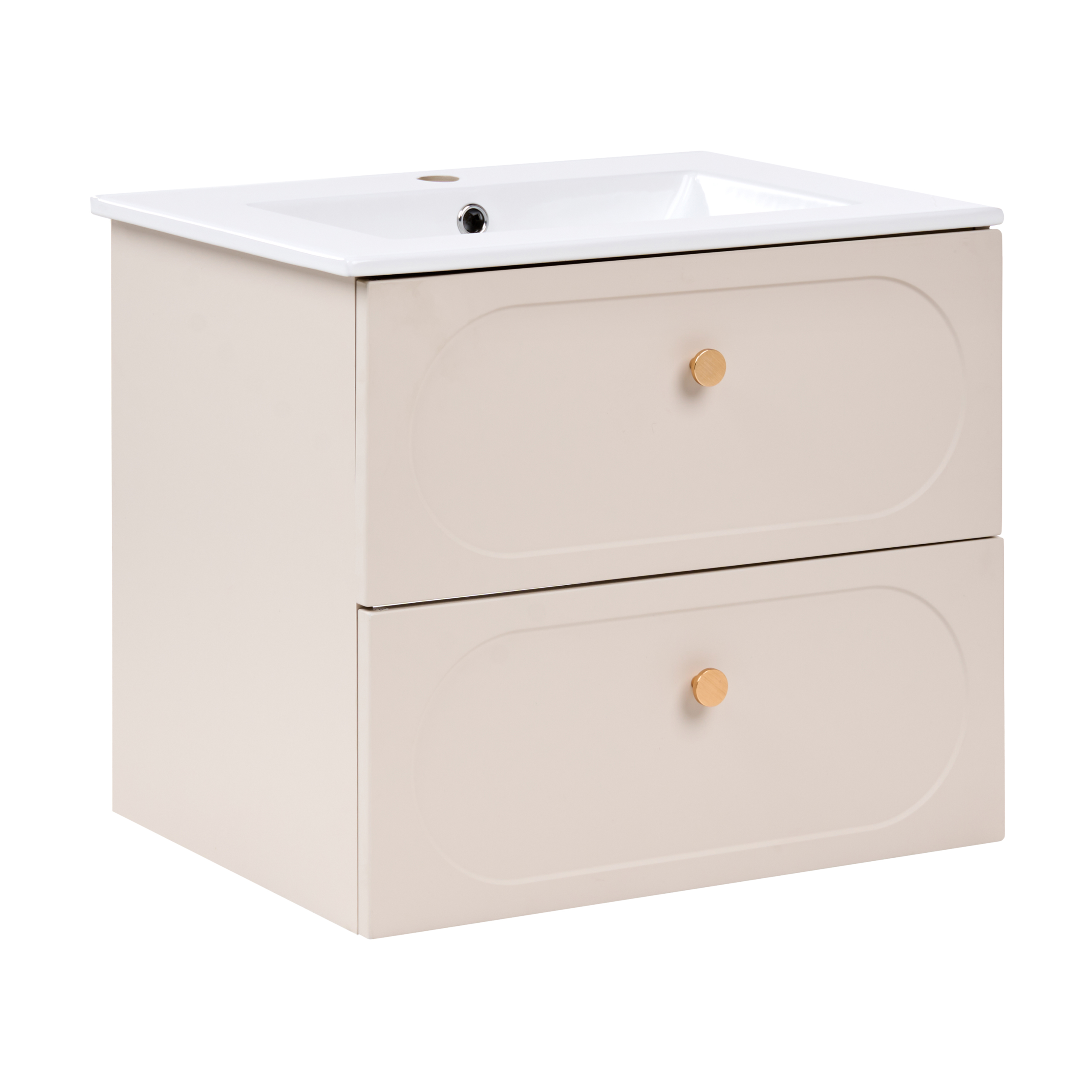 Väggmonterad kommod med tvättställ TARUMIR 60 cm Beige