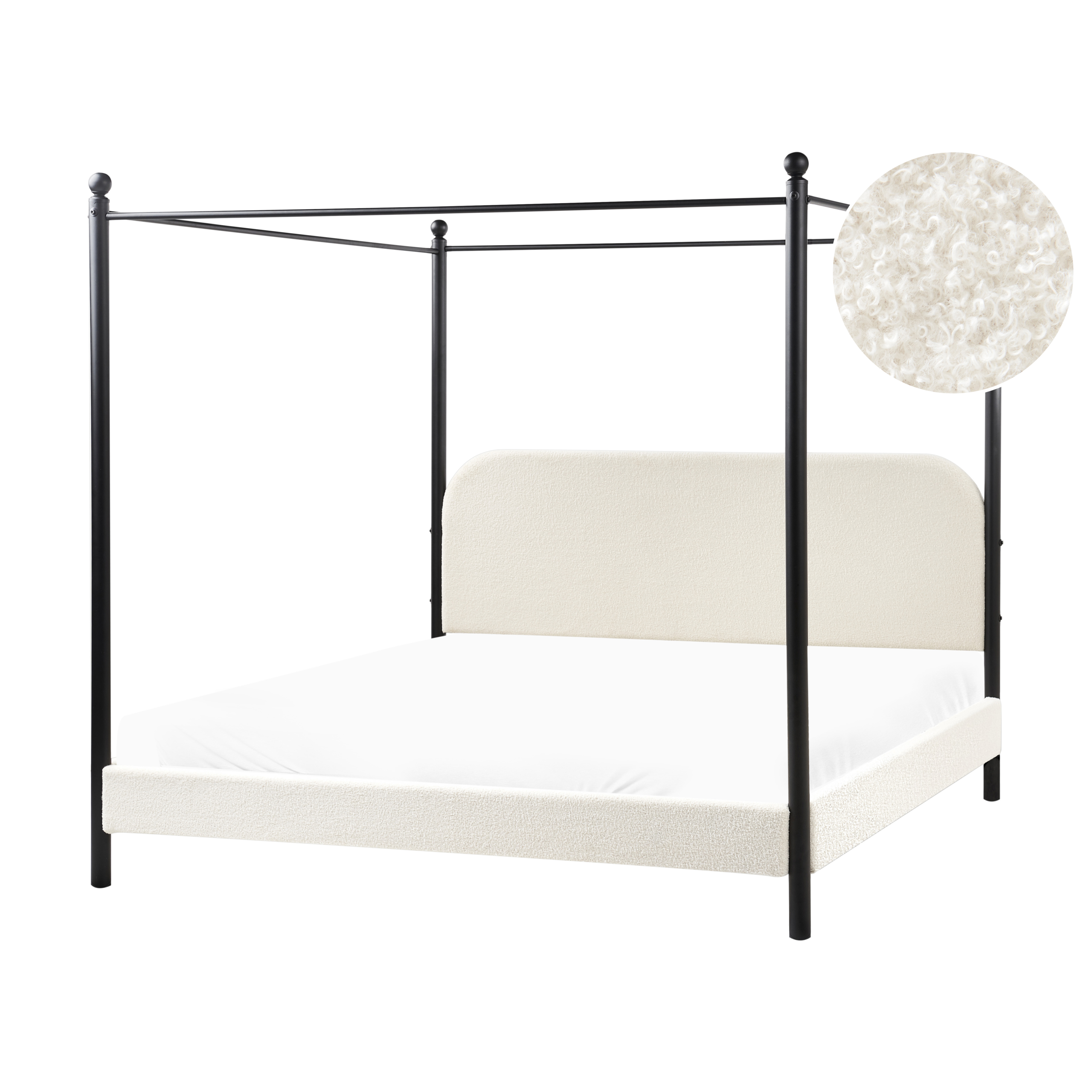 Himmelssäng Bouclé DANNEMOIS 180 x 200 cm Off-White