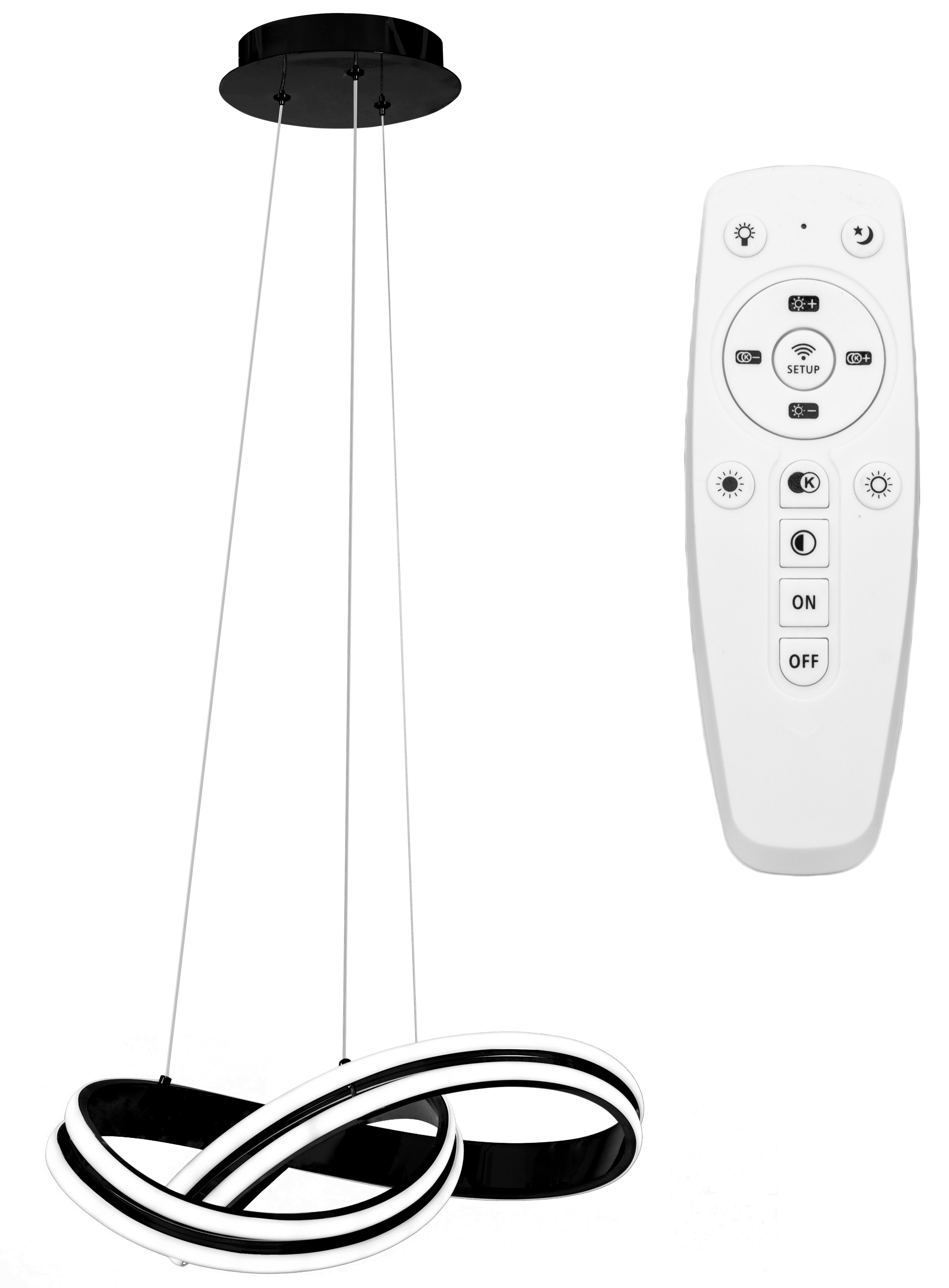 TOOLIGHT hängande taklampa LED APP817-CP RING Svart 19x47x70cm